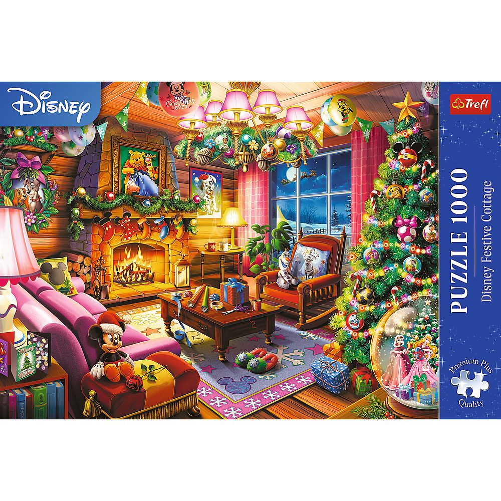 Trefl Puzzle Trefl, Disney Festliches Häuschen, 1000 Teile Premium Plus Puzzle, 1000 Puzzleteile