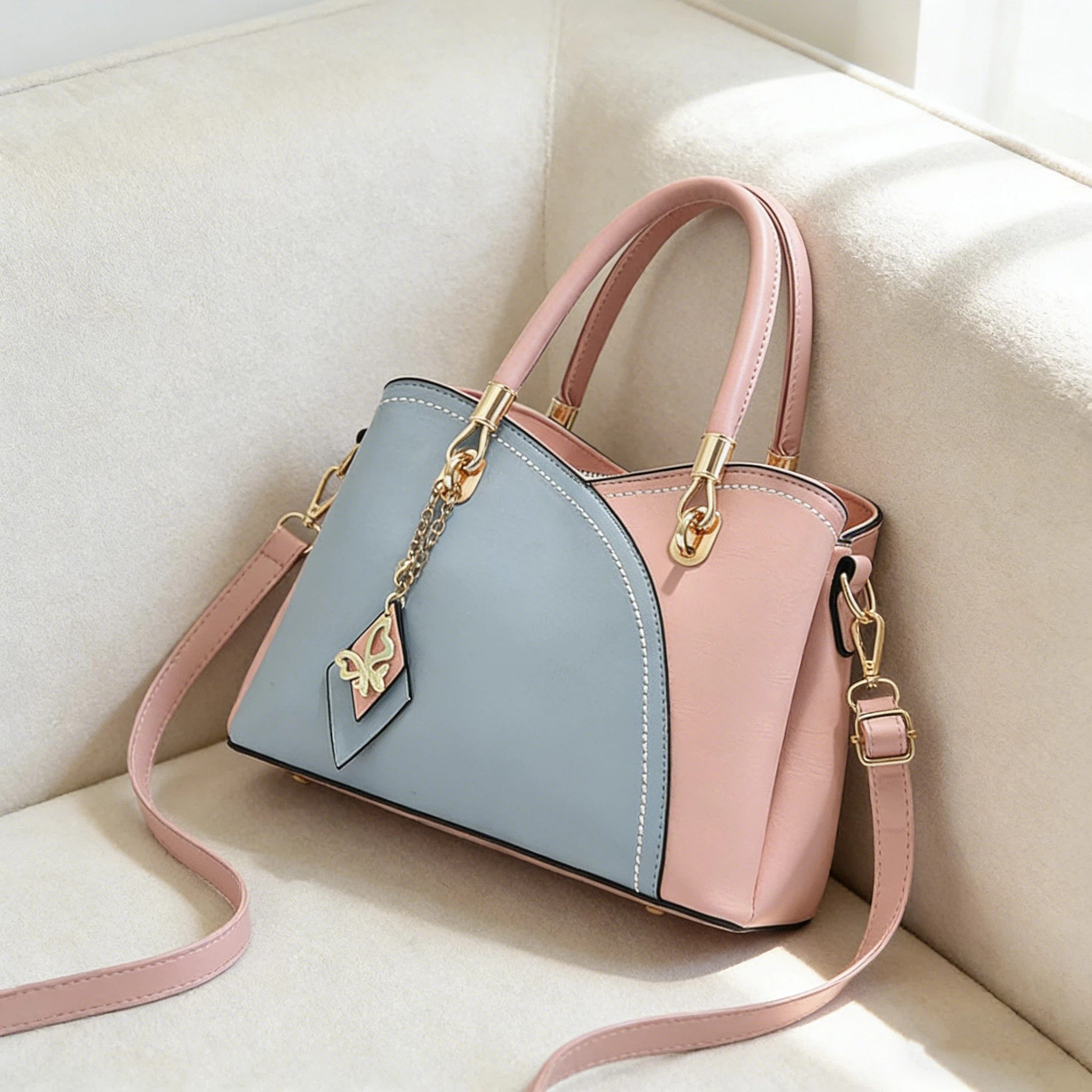 OKWISH Henkeltasche Umhängetasche Handtasche Tragetasche Bürotasche (Arbeitstasche Messenger-Tasche Top Griff Schultergurt, Unitasche, Freizeittasche, Kunstleder), für Frauen Freizeit Business Schule Büro Reisen usw