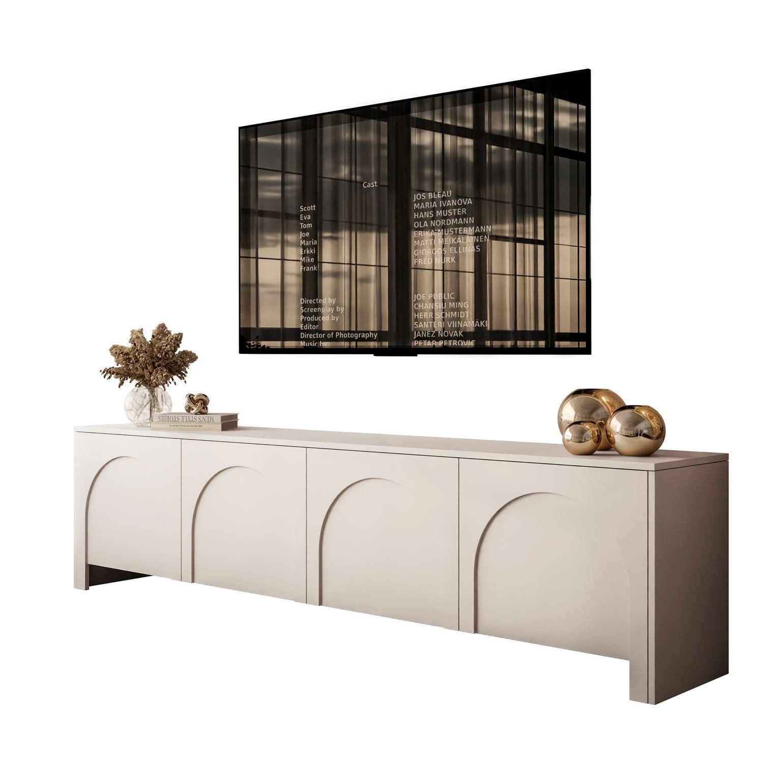 Lookway Lowboard ARIADNA mit vier Türen (1x TV-Schrank), Breite: 204 cm