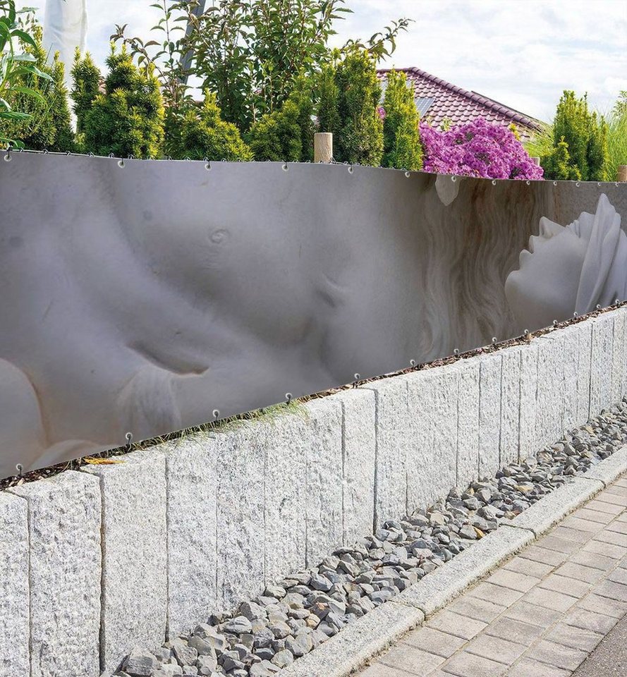 Thumbnail - MyMaxxi Sichtschutzzaunmatten Zaunbanner Jesus Skulptur Sichtschutz Garten Zaun