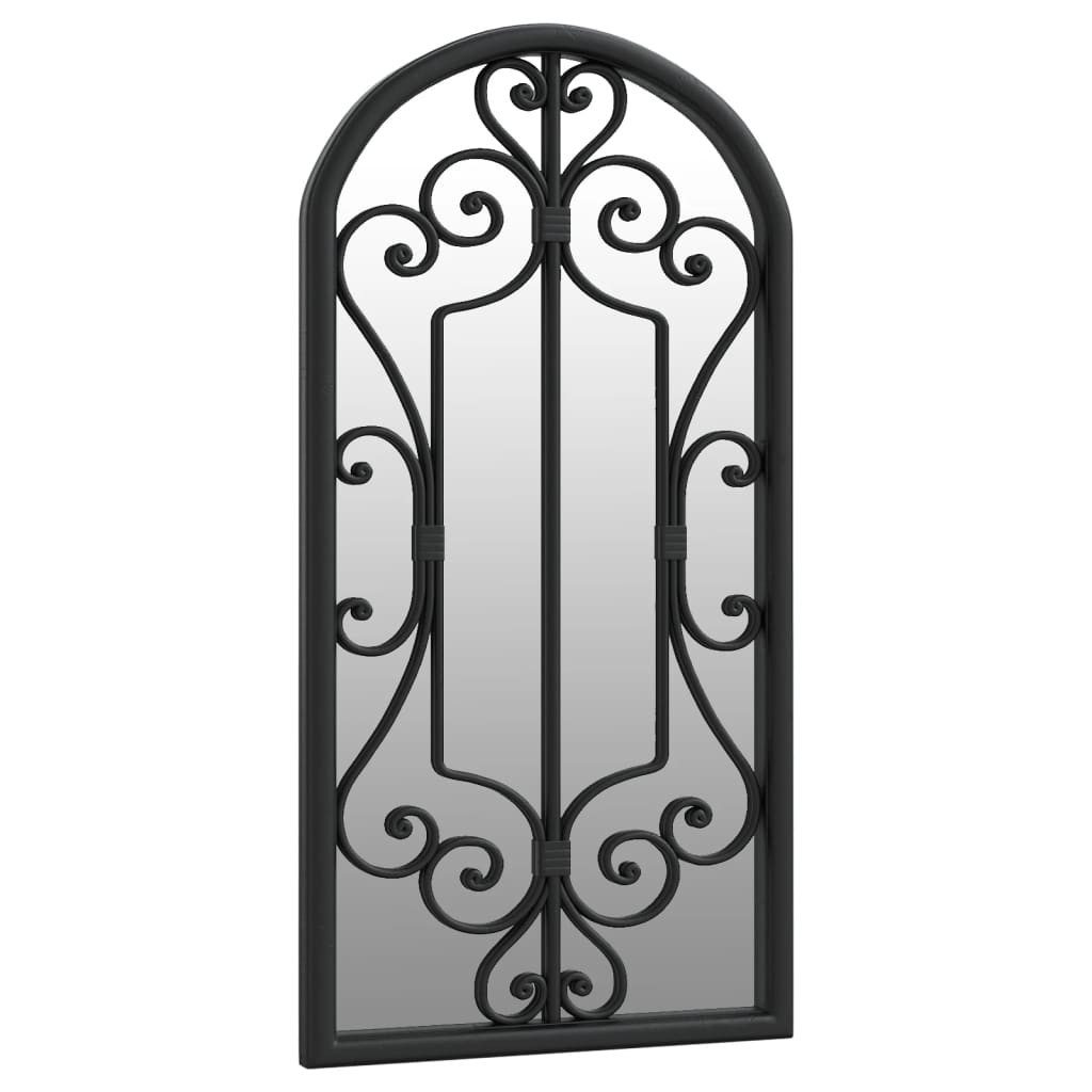 vidaXL Spiegel Gartenspiegel Schwarz 70x30 cm Eisen (1-St)