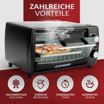 STEINBORG Minibackofen SB-500, 10 Liter, kompakt, 1000 Watt