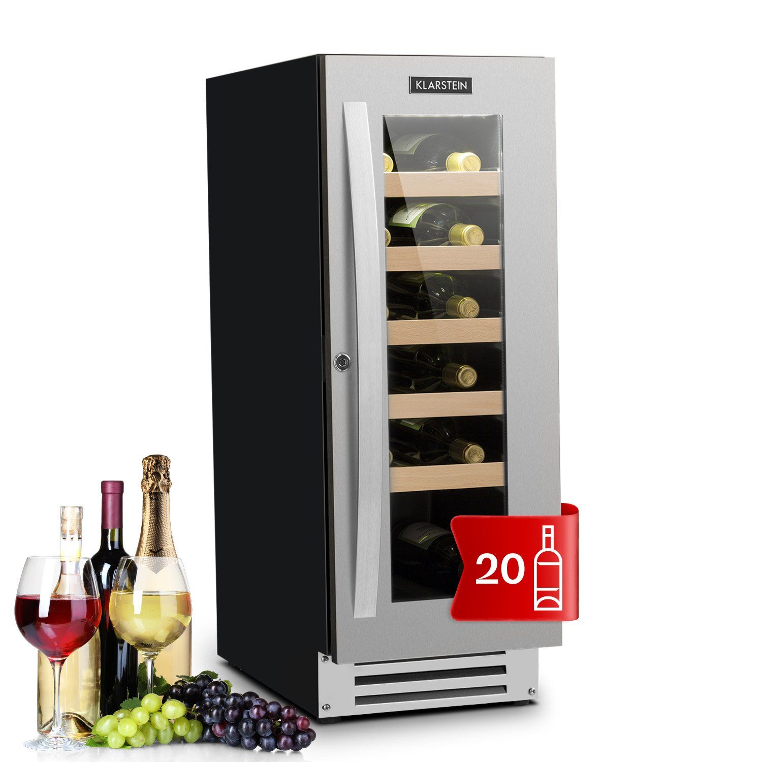Kühlschrank Vinovilla Standardflaschen Weintemperierschrank Smart, á für Klarstein 20 Weinkühlschrank 0,75l,Wein Weinschrank Flaschenkühlschrank