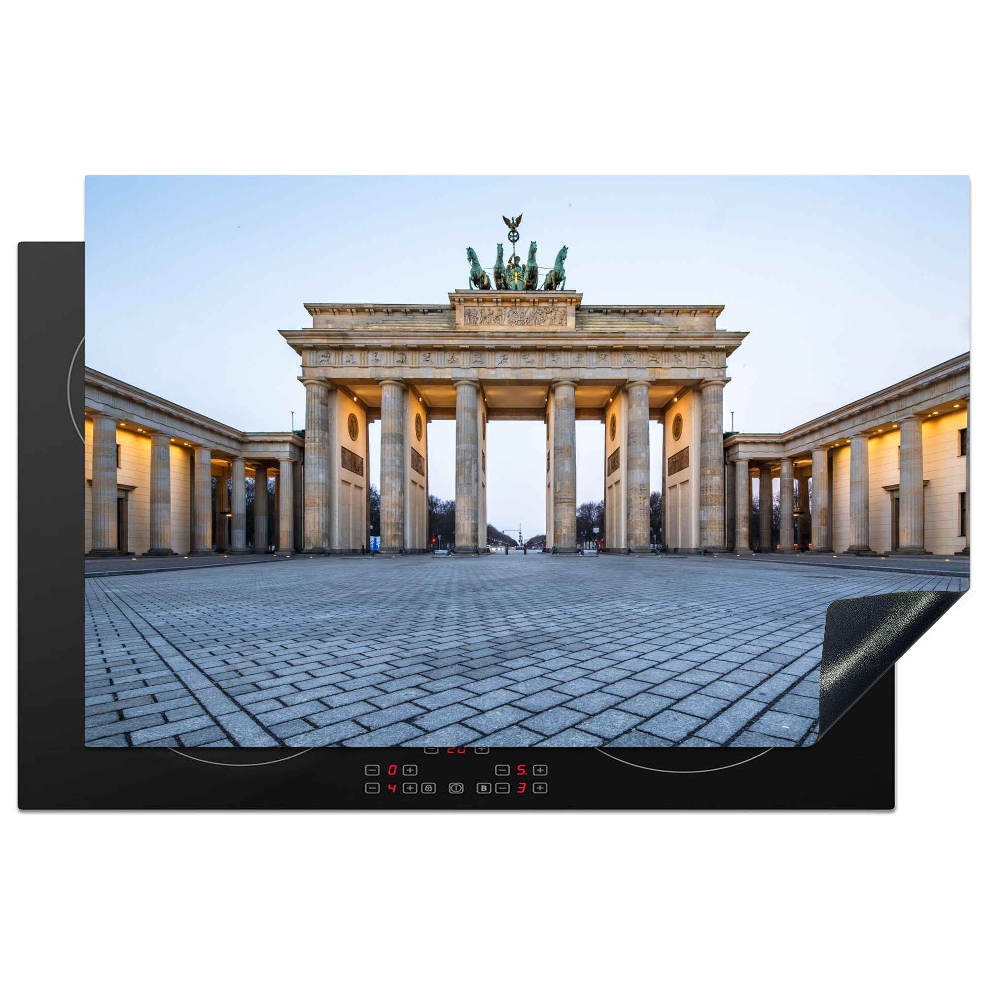 MuchoWow Herdblende-/Abdeckplatte Brandenburger Tor in Berlin, Vinyl, (1 tlg), 81x52 cm, Induktionskochfeld Schutz für die küche, Ceranfeldabdeckung