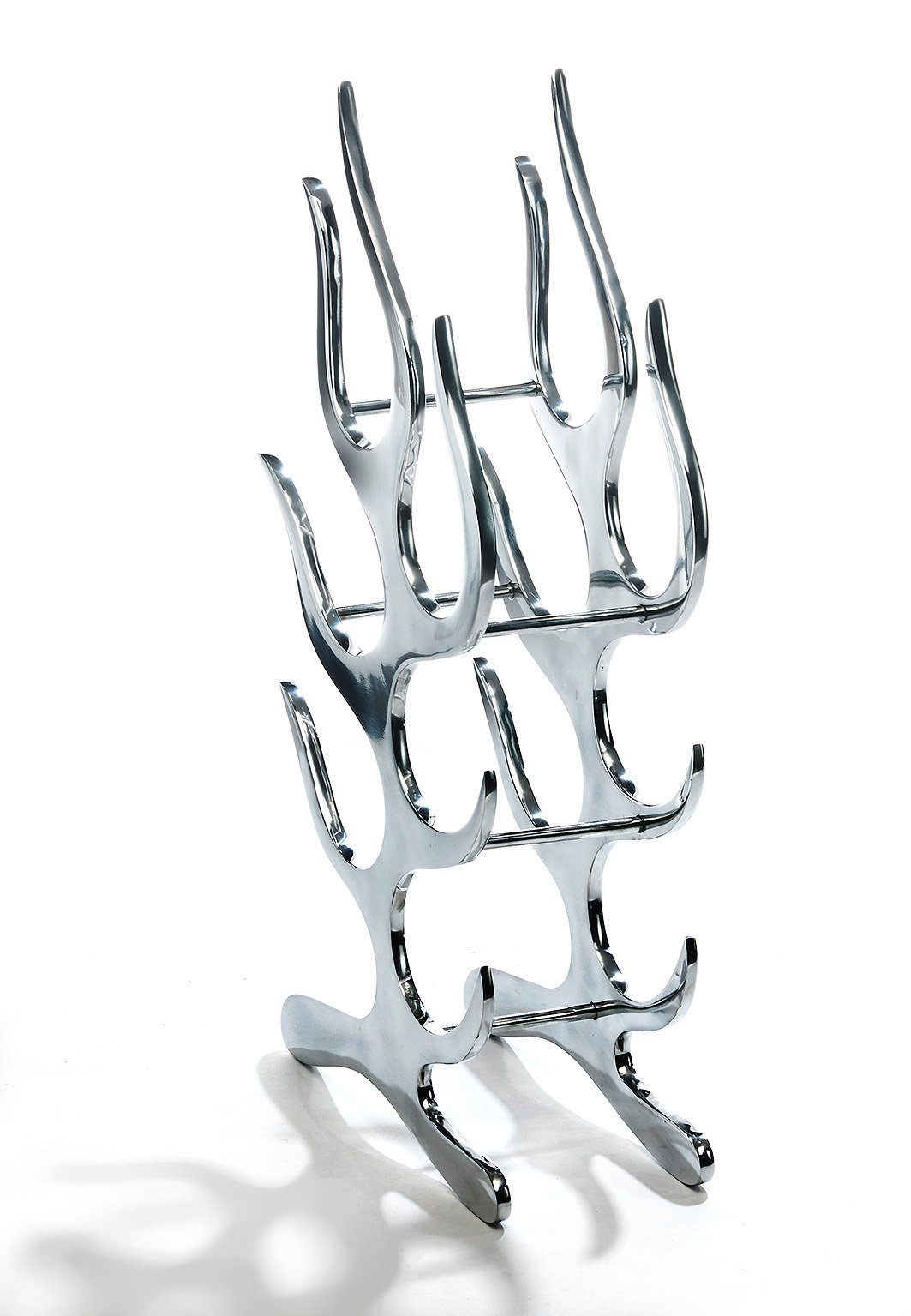 Kobolo Weinregal Flaschenregal FLAME aus Metall für 6 Flaschen - Flaschenhalter, kein Set 1-tlg., 6 Flaschenhalter