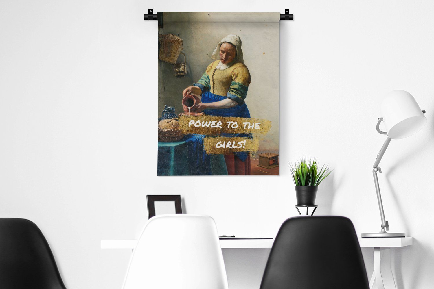 Wanddekoobjekt Meister, - Zitate MuchoWow - an Gold Milchmädchen - - Schlafzimmer Tapisserie, der Gemälde Wand, Deko Wohnzimmer, Alte für