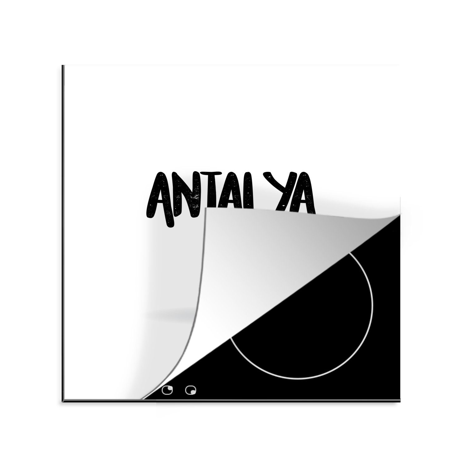 Antalya, für Stadtnamens des 78x78 tlg), Vinyl, cm, Illustration Arbeitsplatte Ceranfeldabdeckung, Herdblende-/Abdeckplatte (1 MuchoWow küche