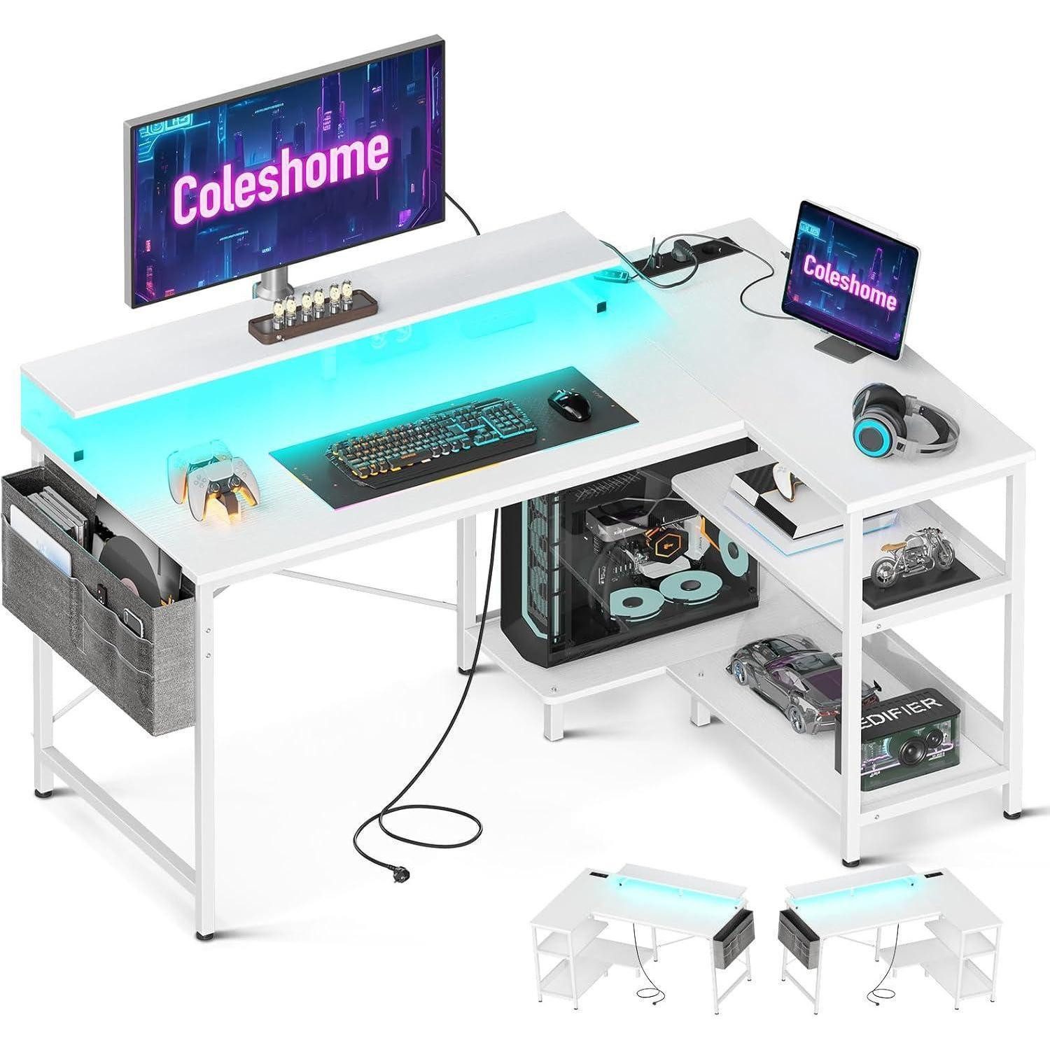 LuxusKollektion Gamingtisch Gaming Tisch L-Form LED günstig online kaufen