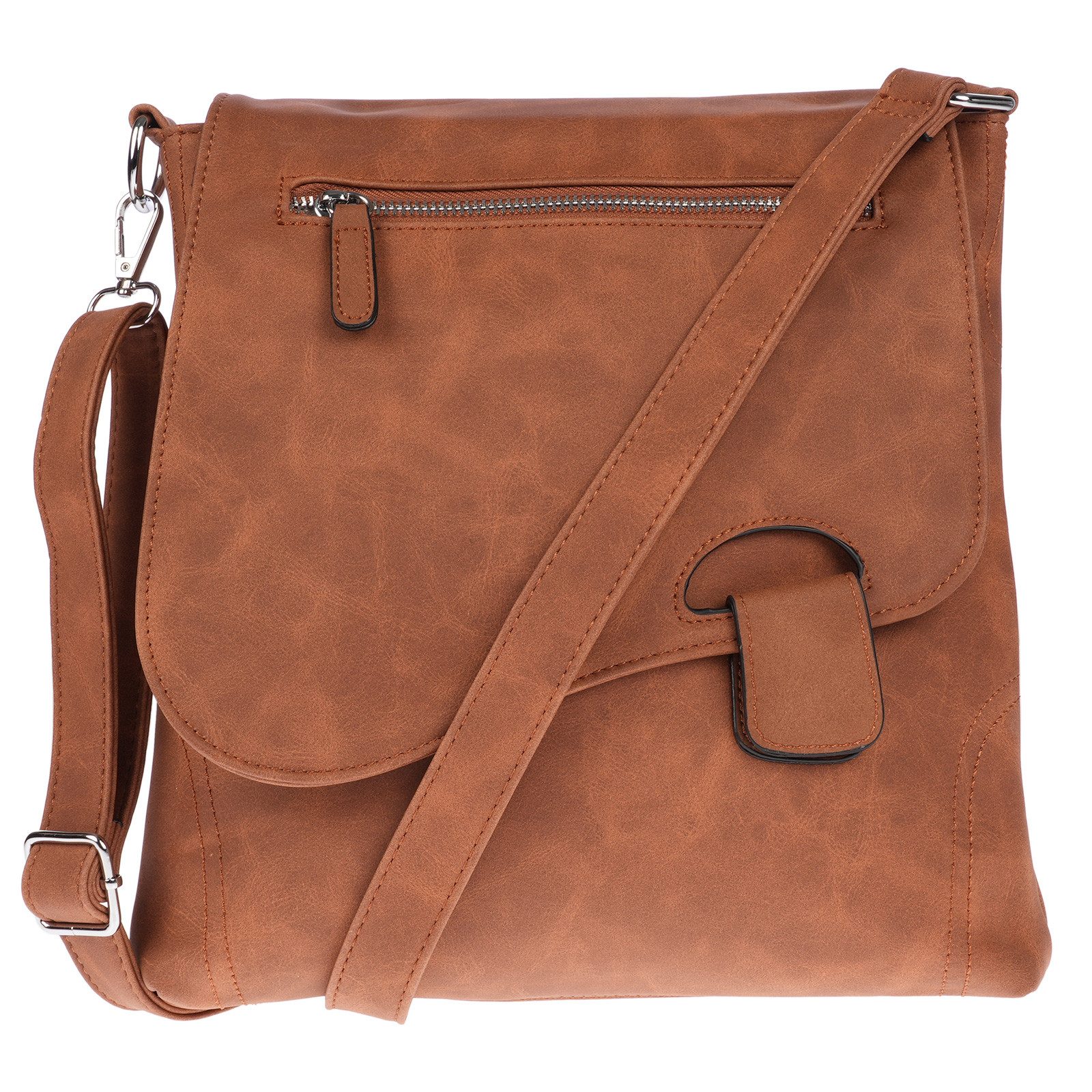 Christian Wippermann Umhängetasche Große Damen Tasche Umhängetasche Leder Optik, Crossover Leder Optik