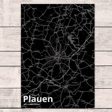 Mr. & Mrs. Panda Postkarte Plauen - Geschenk, Grußkarte, Städte, Stadt Dorf Karte Landkarte Map