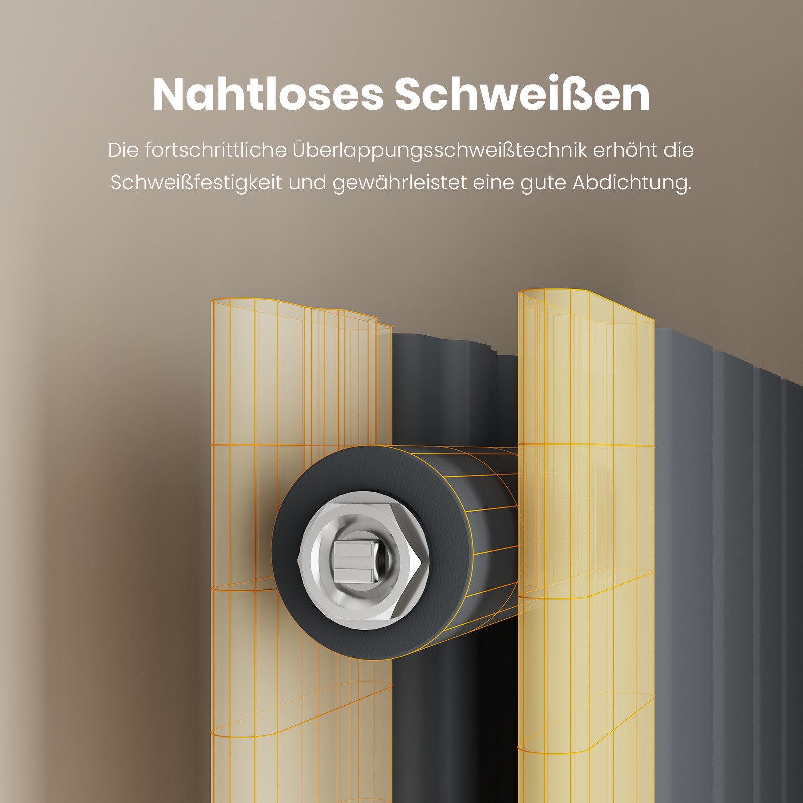 EMKE Heizkörper Anthrazit/Weiß Doppellagig Flach Design günstig online kaufen