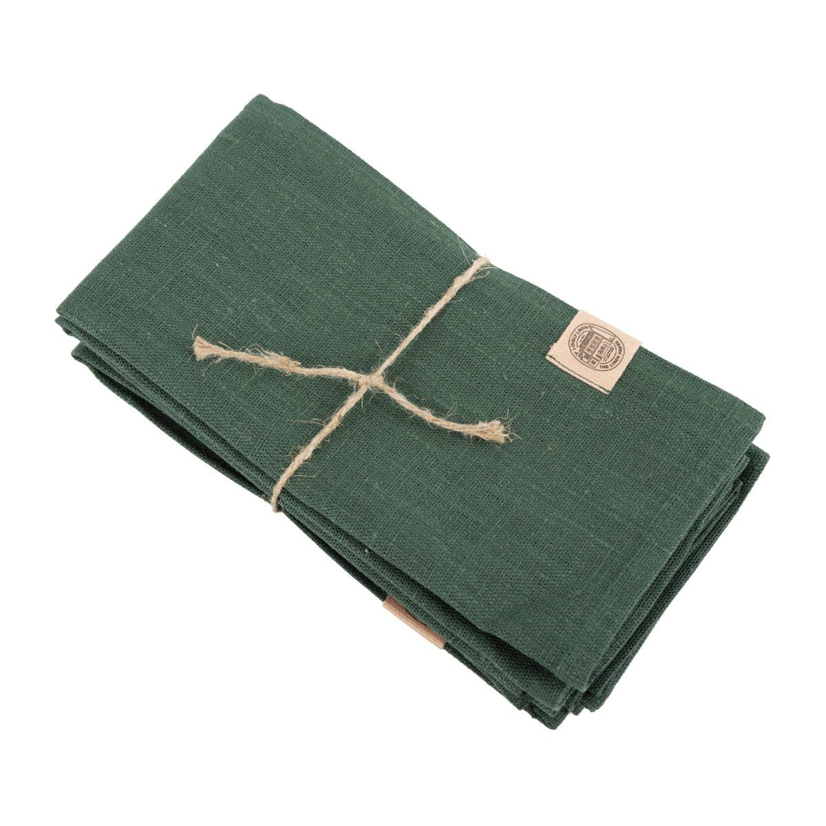 Stoffserviette Stoffservietten Erik 4er Set 100% Leinen 44x44cm grün, allergikergeeignet,nachhaltig,atmungsaktiv