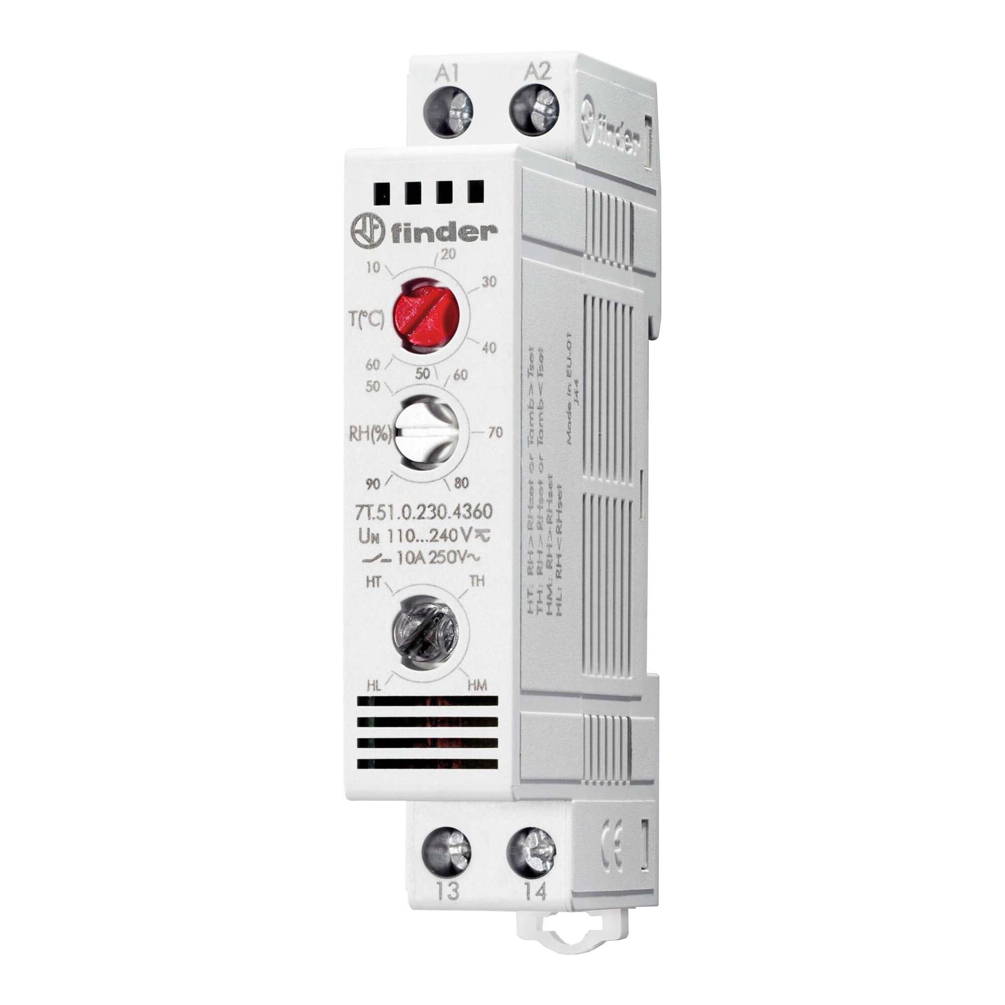 finder Feuchtigkeitsmesser Finder Multi-Thermo-/Hygrostat 1S 10A 110-230VAC 7T.51.0.230.4360