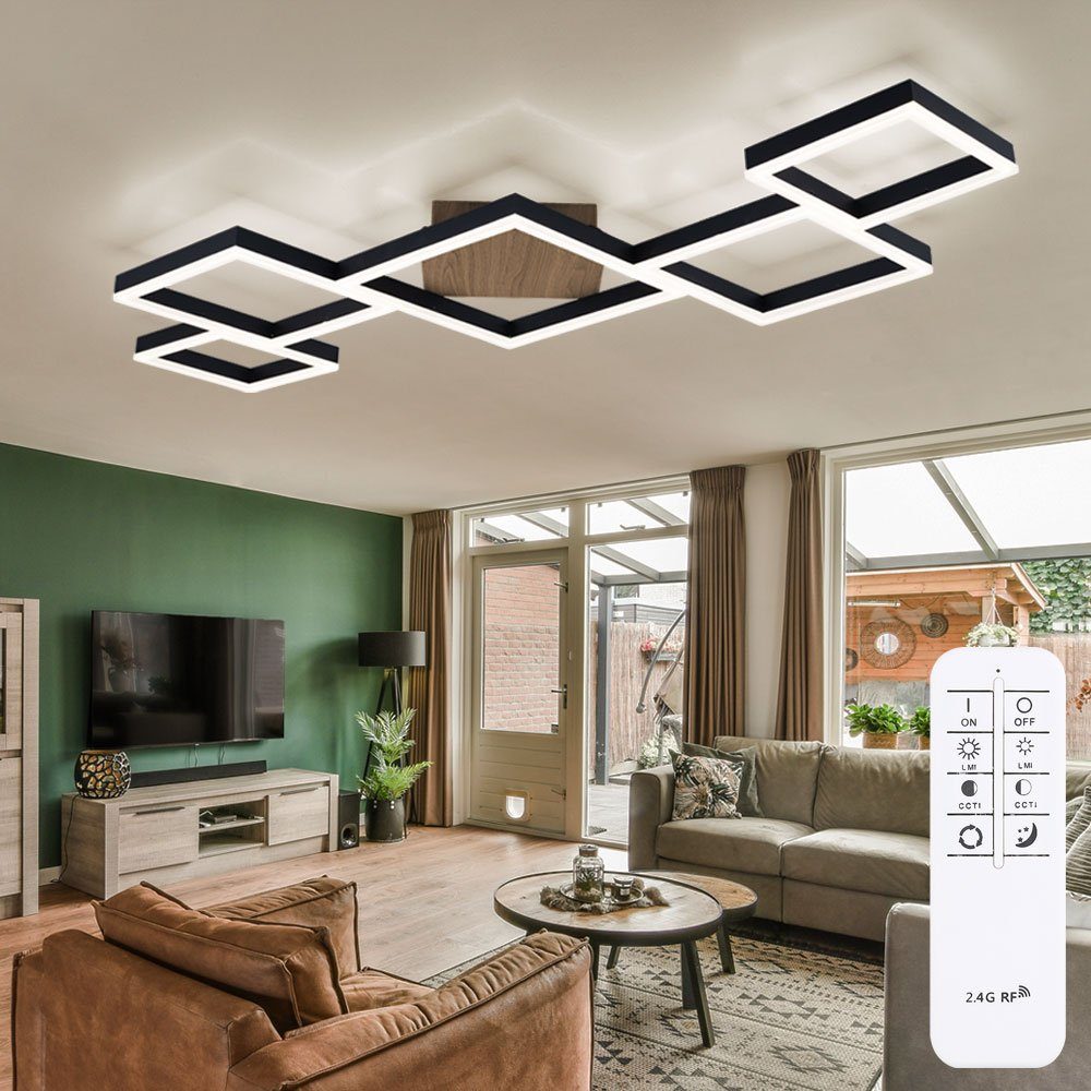 Neutralweiß, Deckenleuchte, LED Wohnzimmer Wohnzimmerlampe Kaltweiß, Modern LED-Leuchtmittel verbaut, fest etc-shop Deckenleuchte dimmbar LED Warmweiß, Tageslichtweiß,