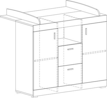 arthur berndt Babymöbel-Set Selina, (Spar-Set, 2-St., Kinderbett, Wickelkommode), Made in Germany; bestehend aus Kinderbett und Wickelkommode