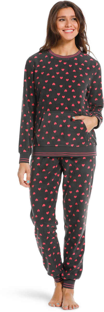 Rebelle Hausanzug Damen Hausanzug Pyjama (2 tlg) Fleece Qualität