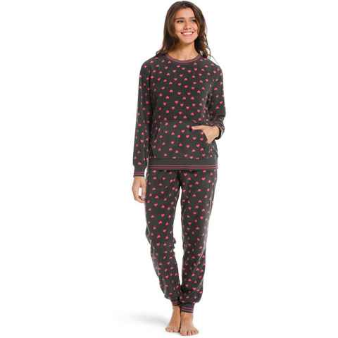Rebelle Hausanzug Damen Hausanzug Pyjama (2 tlg) Fleece Qualität
