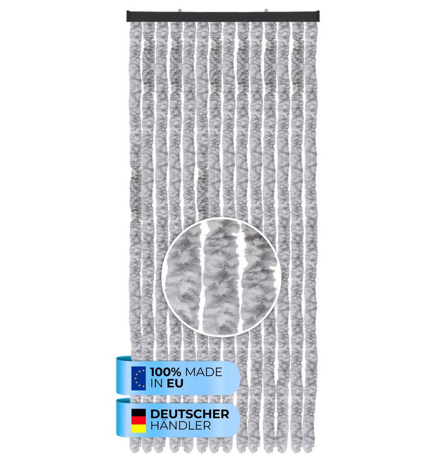 Bestlivings Insektenschutz-Vorhang Chenille viele Größen/Farben, geräuschlos, luftdurchlässig, wetterfest, langlebig, Made in EU