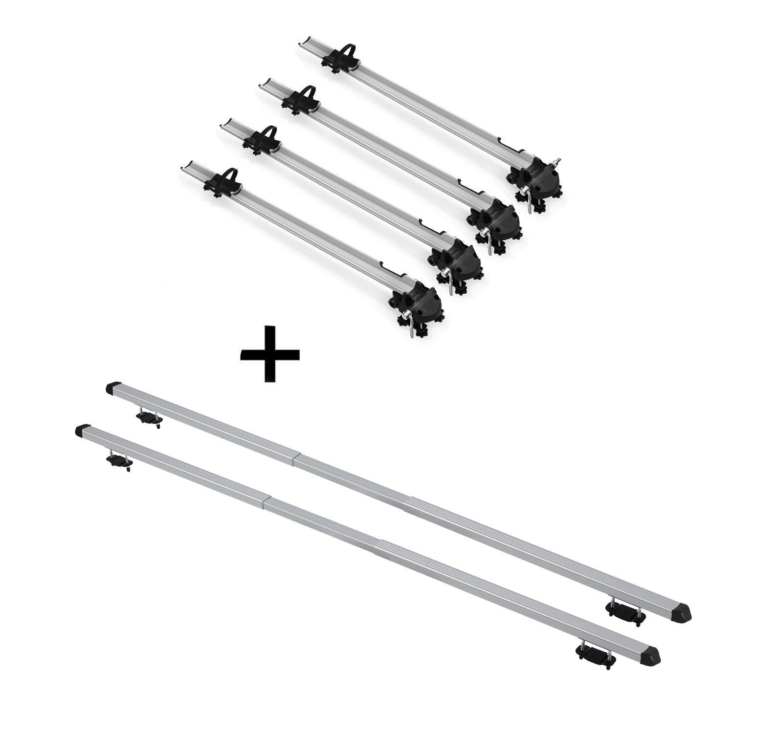 VDP Dachträger (Für Ihren Audi A6 (4A/C4) Avant (5Türer) 94-97, Fahrradträger und Dachträger im Set), 4x Fahrradträger Bike Pro + Dachträger RAPID kompatibel mit Audi A6 (4A/C4) Avant (5Türer) 94-97