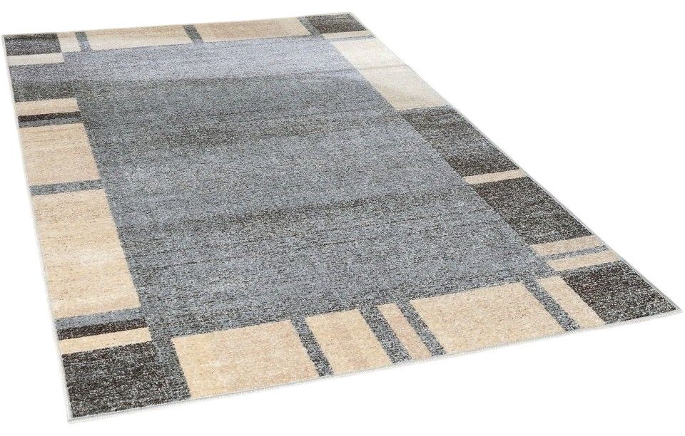 Peyer Syntex Teppich Teppich modern Design, grau, Rechteckig, Höhe: 8 mm, mit Bordüre