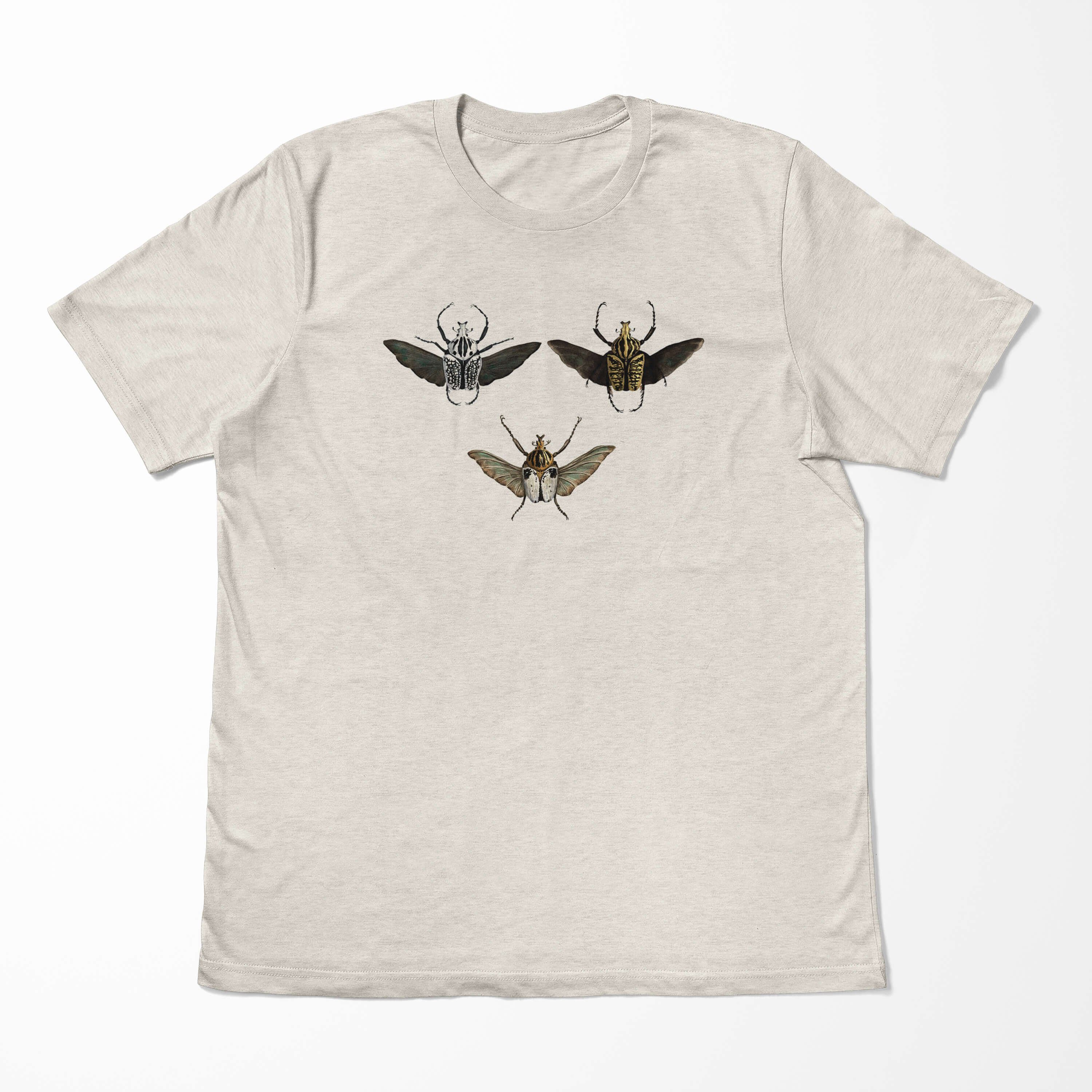 Herren Aquarell Shirt Art Farbe Nachhaltig Organic 100% (1-tlg) Motiv Käfer Bio-Baumwolle Ökom Insekten Sinus T-Shirt T-Shirt
