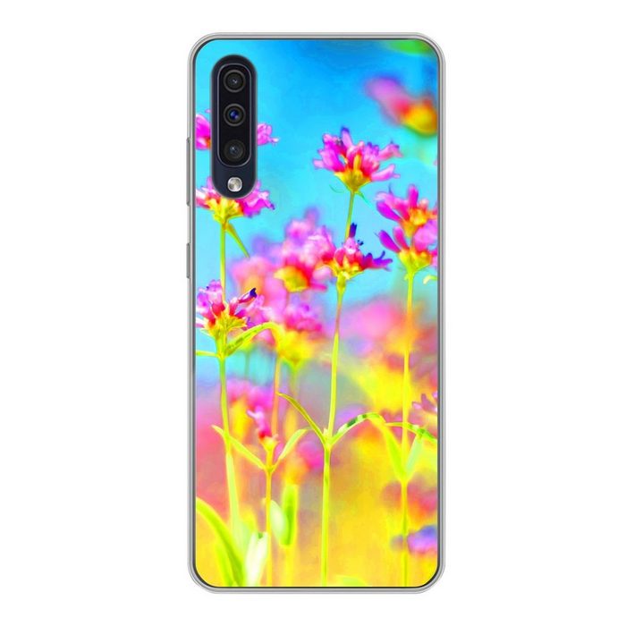 MuchoWow Handyhülle Blumen - Kunst - Psychedelisch Handyhülle Samsung Galaxy A30s Smartphone-Bumper Print Handy