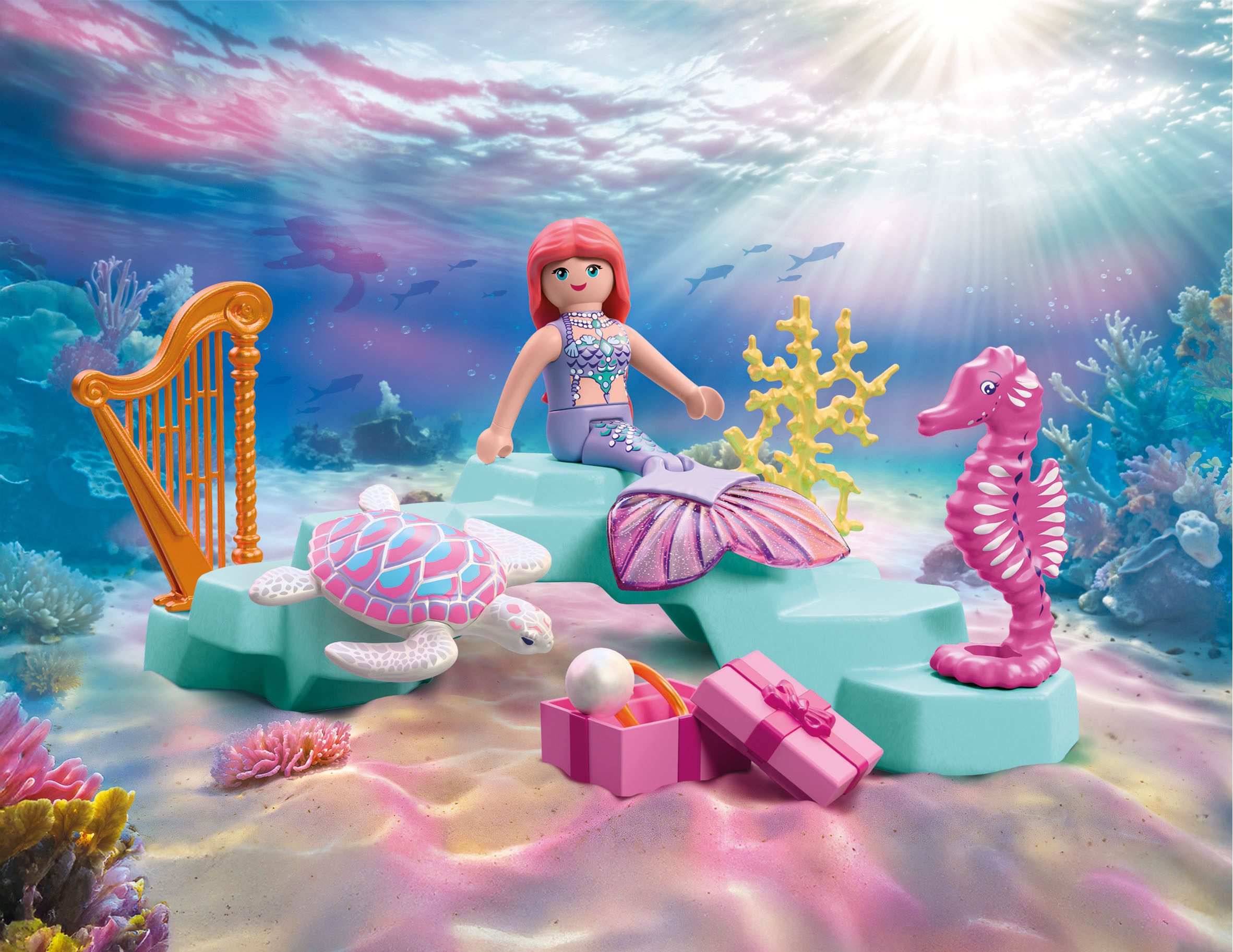 Playmobil® Meerjungfrau mit Geschenk (72107), Fantasy & Magic Konstruktions-Spielset, (10 St) – Bild 4 von 5