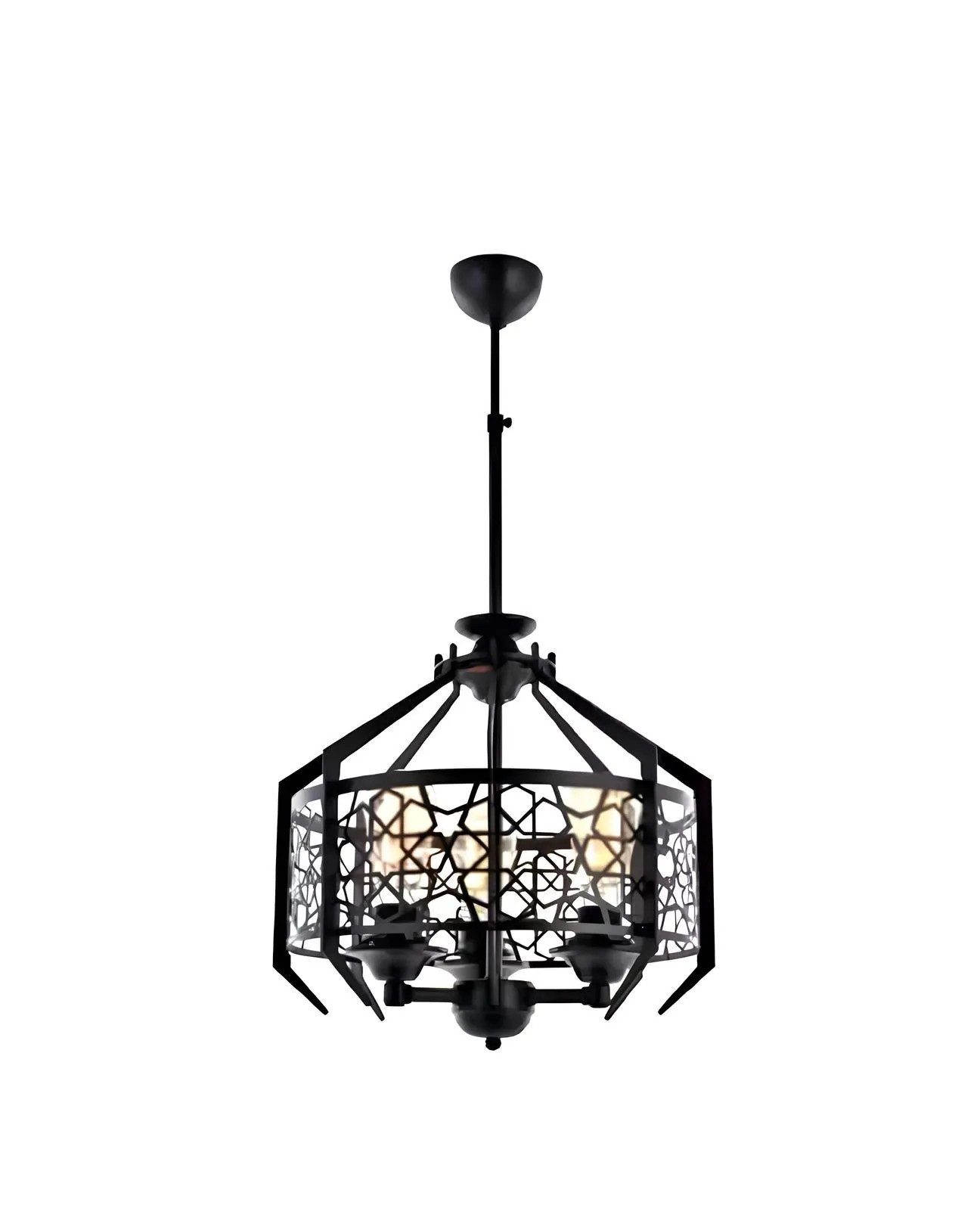 JVmoebel Hängeleuchte Schwarze Pendelleuchte aus Metall für Wohnzimmer und Esszimmer, Leuchtmittel wechselbar, Made in Europa