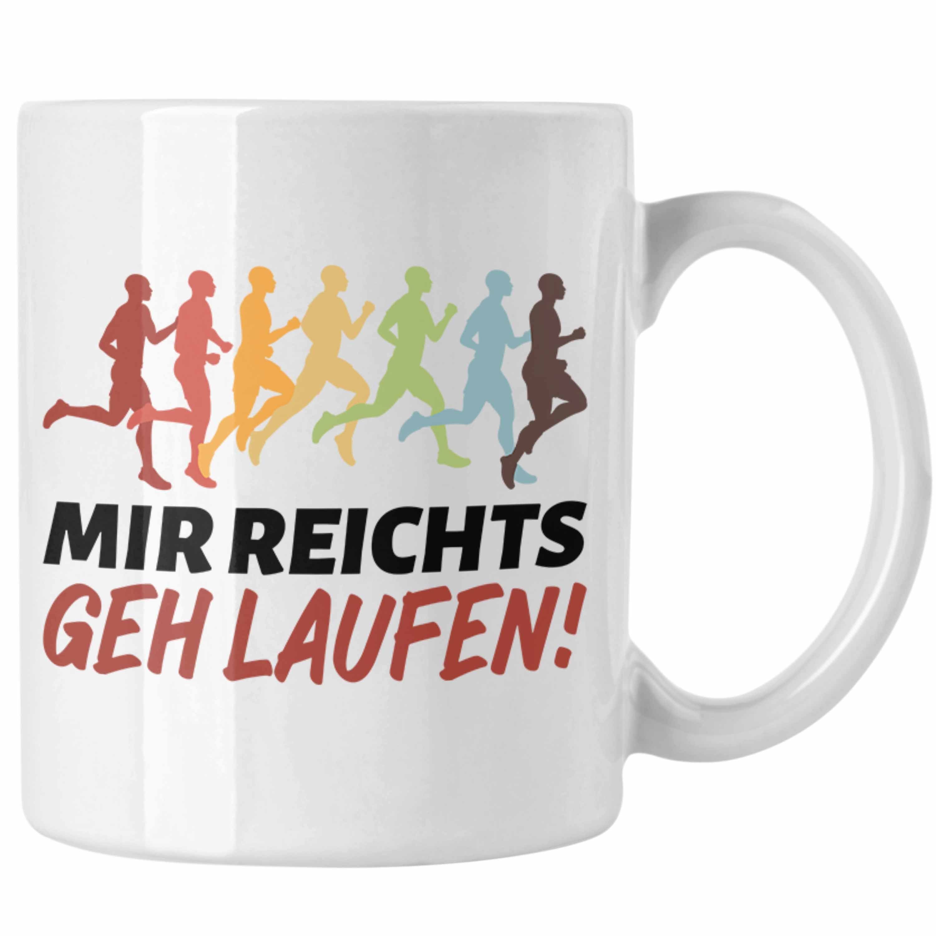 Trendation Tasse Mir Reichts Ich Geh Laufen Tasse Geschenk für Jogger Läufer Geschenkid Weiss