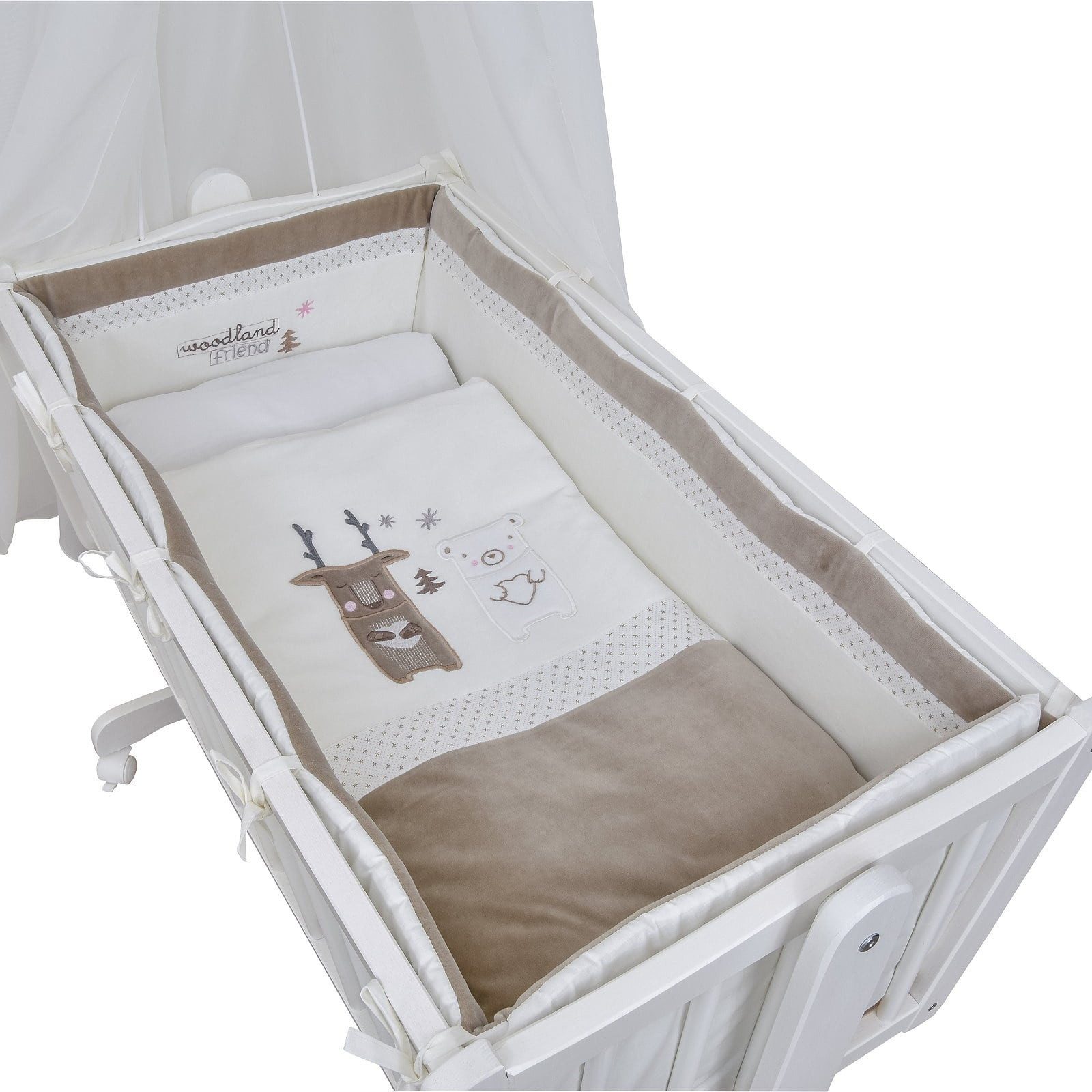 Baby-Delux Stubenbett Babywiege Komplettset, Schaukelwiege Weiß günstig online kaufen