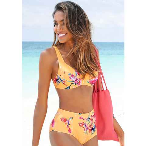 Sunseeker Highwaist-Bikini-Hose Modern mit floralem Design