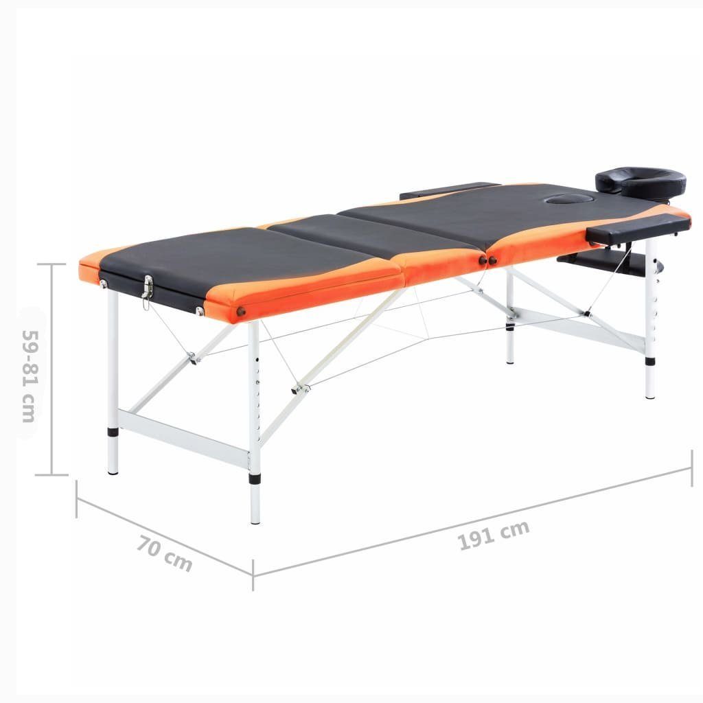 Zonen Orange Massagetisch Massageliege Aluminium Klappbar 3 und vidaXL Schwarz