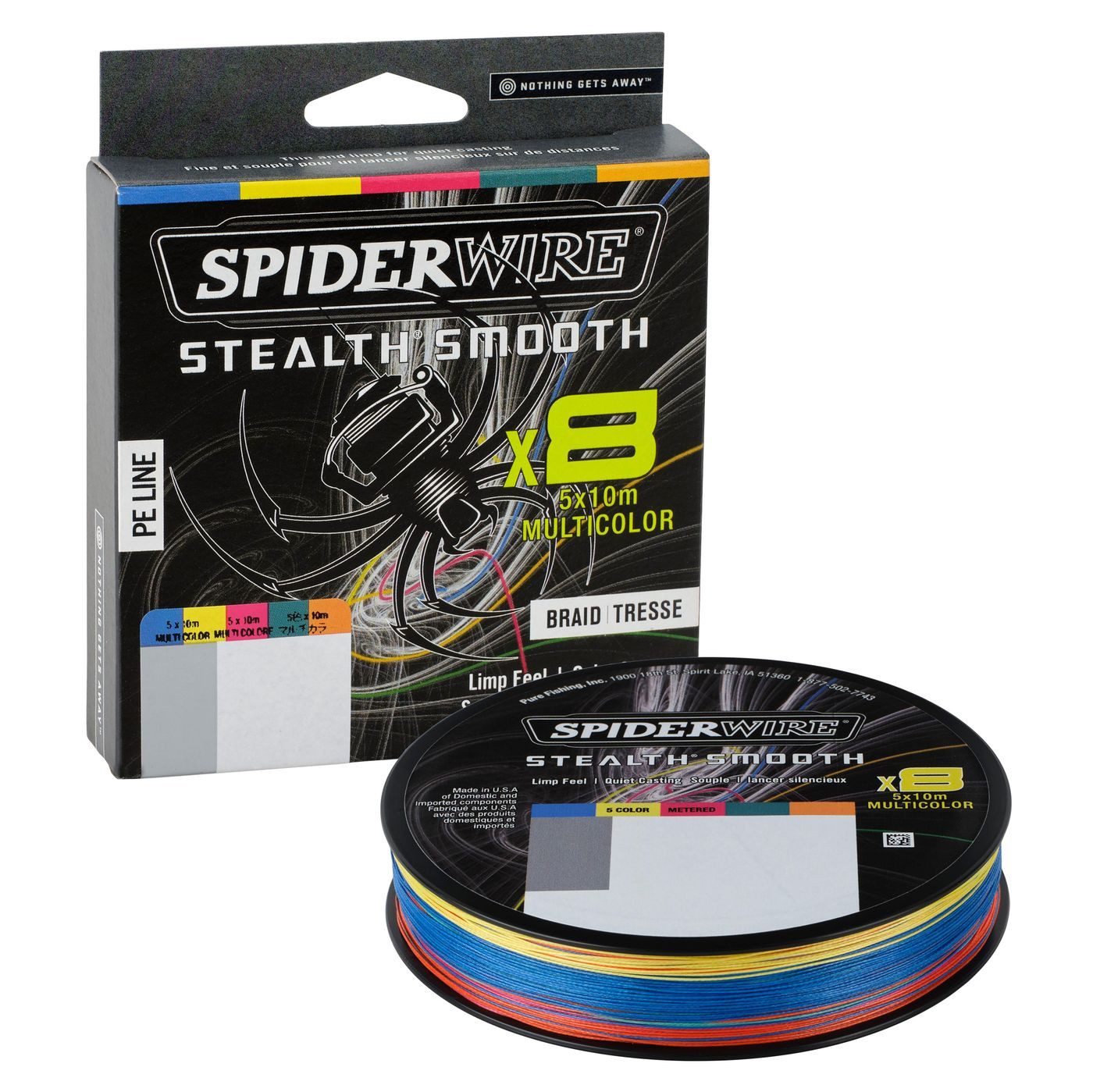 Spiderwire Angelschnur SpiderWire Stealth Smooth 8 Multi Color - 300m geflochtene Angelschnur, 0.23 m Длина, 0.23 mm Fadendurchmesser, (300-St)