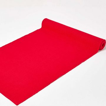 Homescapes Tischläufer Tischläufer aus 100% Baumwolle, rot