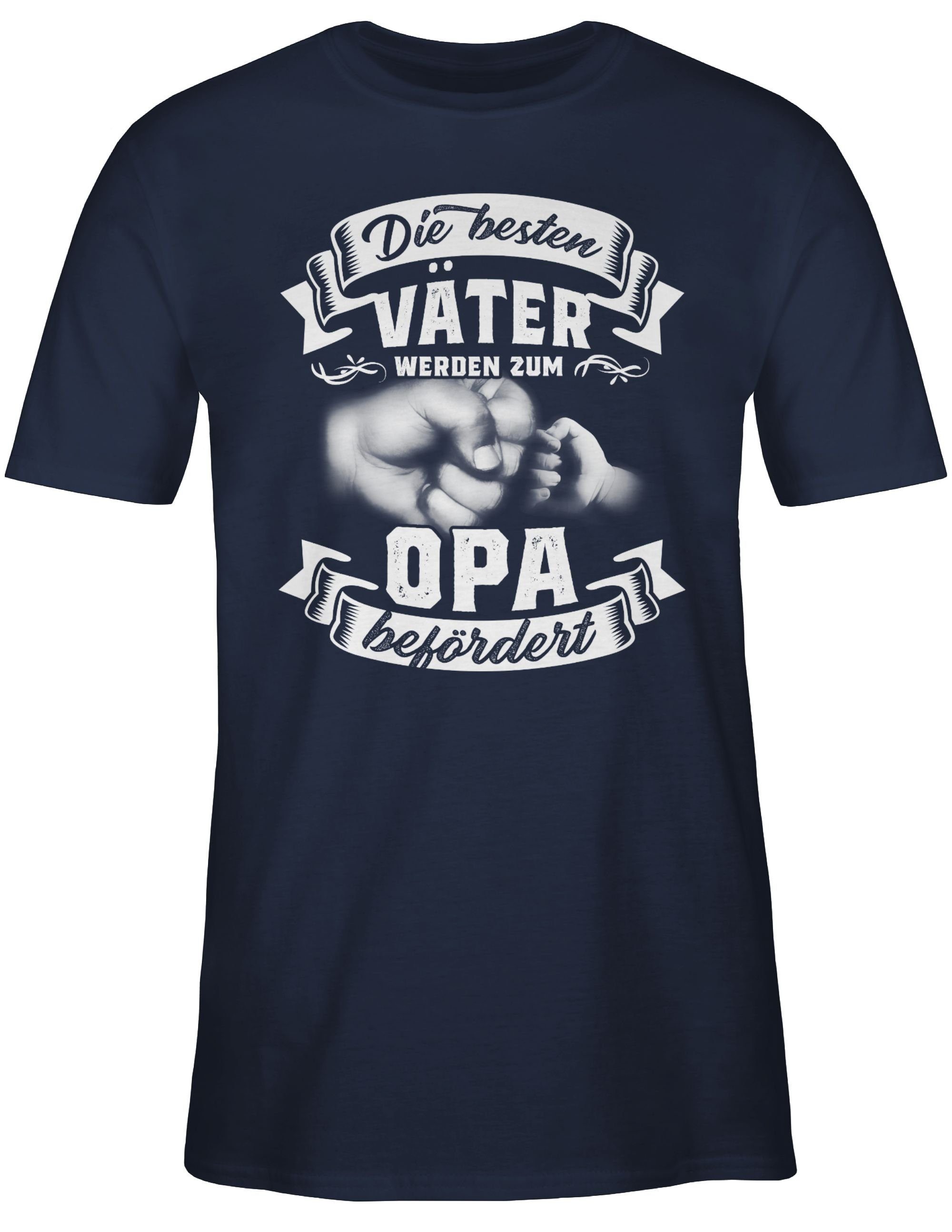 Shirtracer 02 befördert Opa Geschenke Opa Navy T-Shirt Werdender Blau