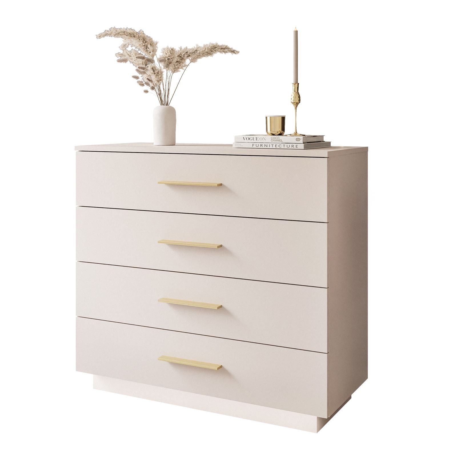 Lookway Kommode LINA KASCHMIR 95 cm mit LED Beleuchtung, 95x84x40 cm