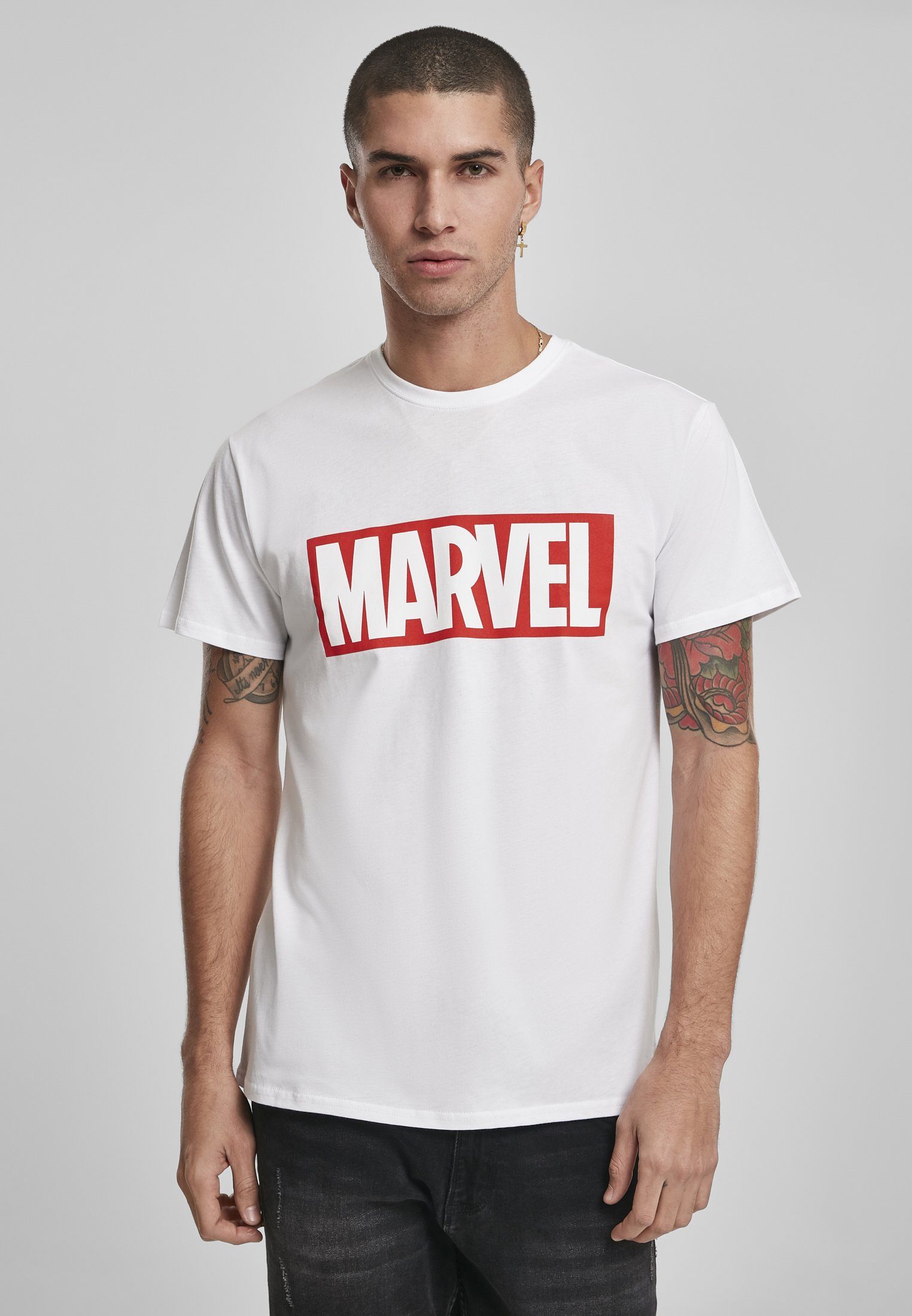 Merchcode T-Shirt Herren Marvel Logo Tee (1-tlg) white