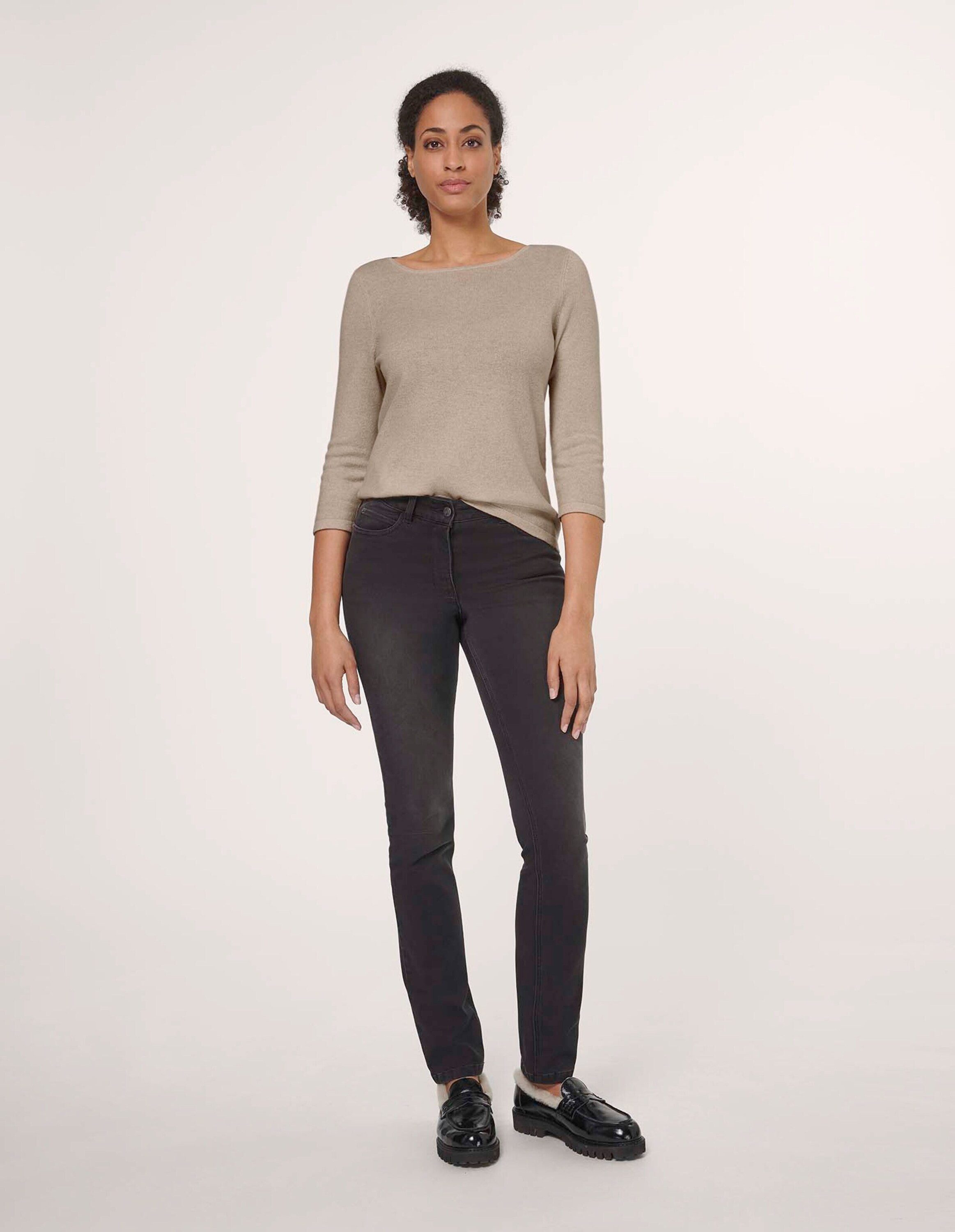 MADELEINE Strickpullover Schlichter Feinstrickpullover mit U-Boot-Ausschnit günstig online kaufen