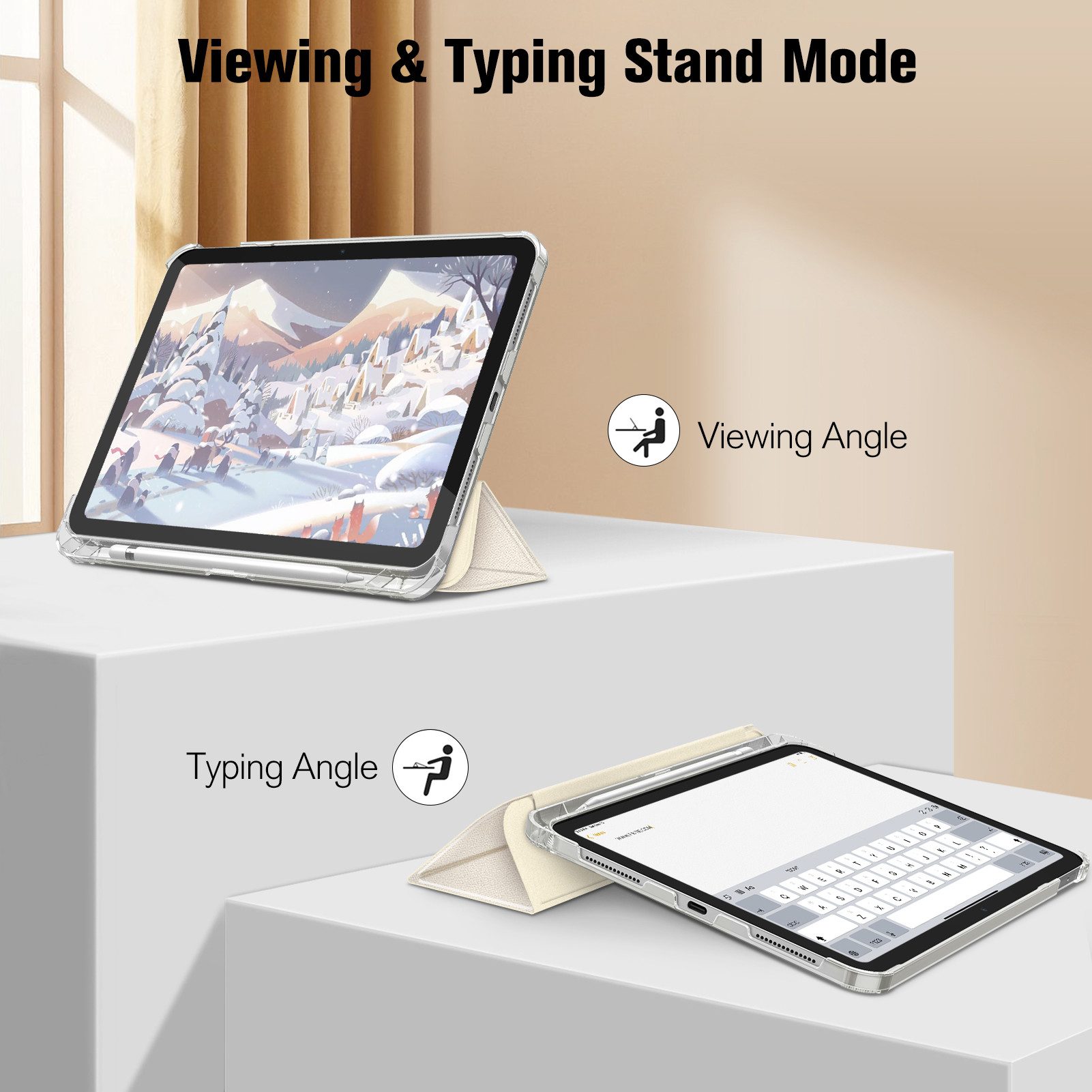 Fintie Tablet-Hülle für iPad 11 Generation 11‘’ 2025 (A16), iPad 10 Generation 10.9'' 2022, ultradünn, mit Stifthalter, transparenter Rückseite, Auto Schlaf/Wac – Bild 4 von 5