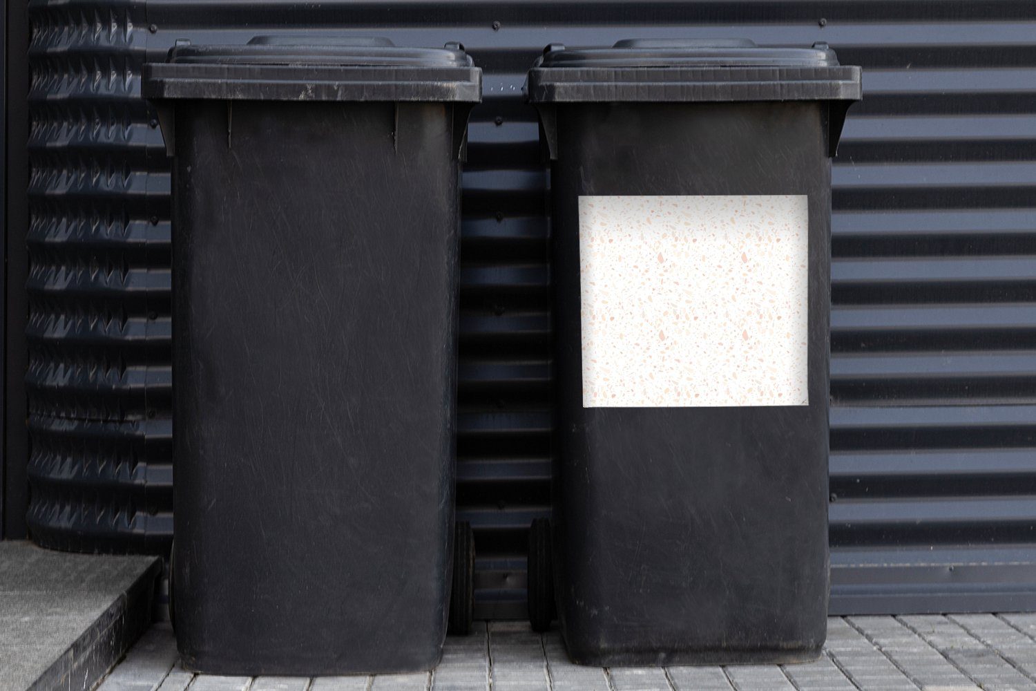 MuchoWow Wandsticker - Abfalbehälter Container, St), (1 Terazzo Mülleimer-aufkleber, Muster Mülltonne, Sticker, - Textur