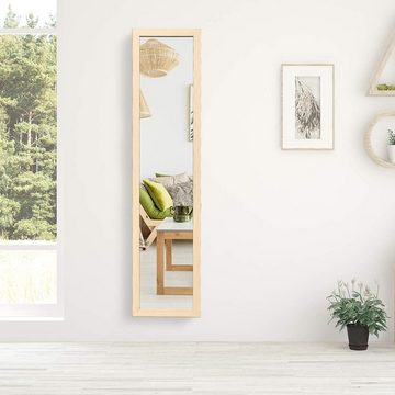 COSTWAY Ganzkörperspiegel, mit klappbarem Holzrahmen, stehend/hängend 37x155cm