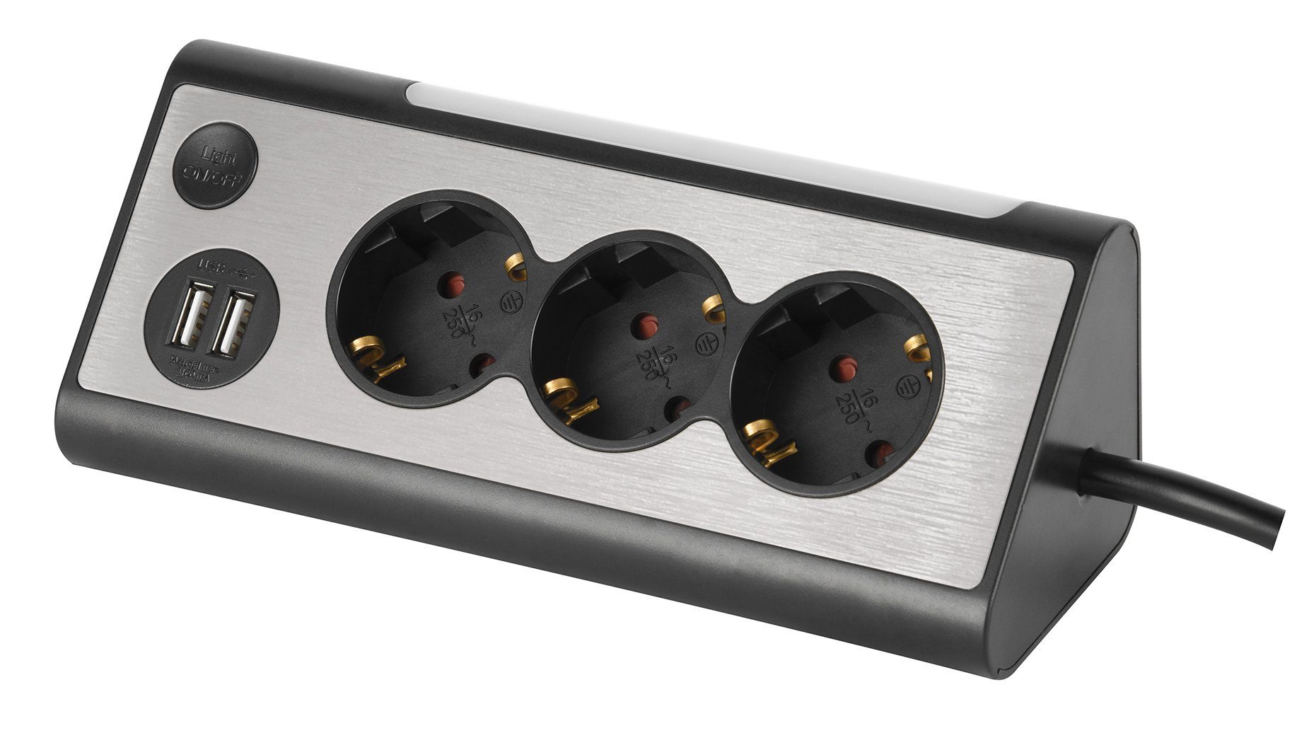 Transmedia Steckdosenleiste (LED Statusanzeige dreieckige Form  USB-Anschlüsse, Kabellänge 1.5 m), Eck-Steckdosenleiste 1,5m, schwarz (NV  70-1,5 L) online kaufen | OTTO