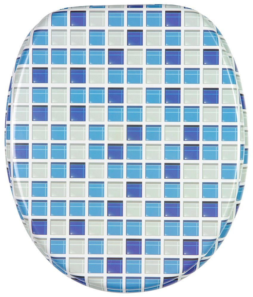 Sanilo WC-Sitz Mosaik Blau, mit Absenkautomatik