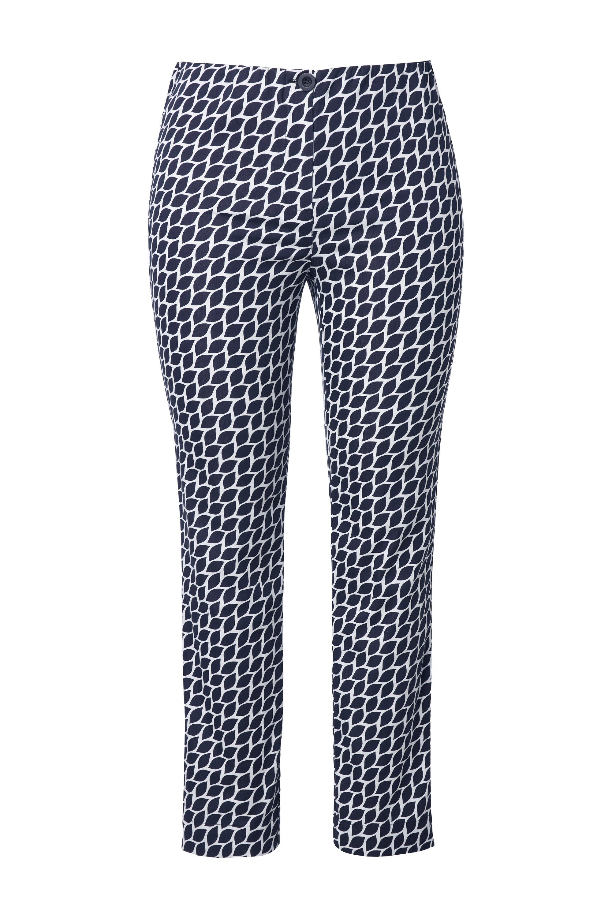 Ulla Popken Funktionshose Hose grafisches Design schmales Bein Elastikbund