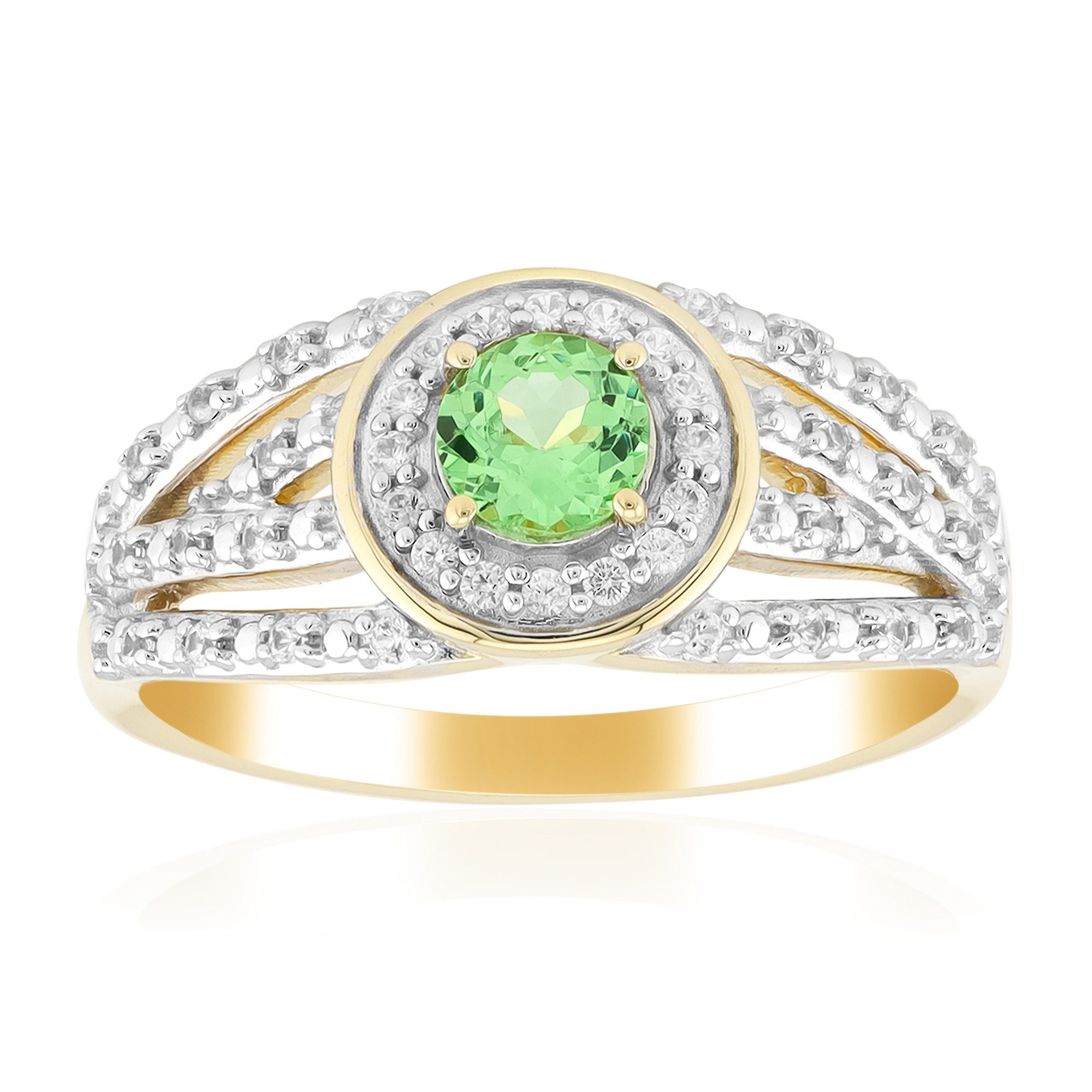 Cavill Goldring Kenia Tsavorit Goldring, 375 Gelbgold (1-tlg)