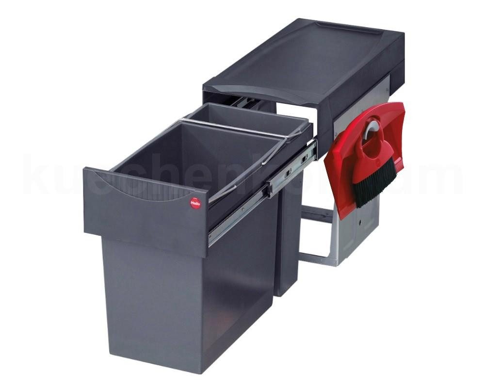 Hailo Einbaumülleimer Hailo Abfallsammler 3666711 TA Swing Tandem 24 + 7 Liter mit Kehrset, Hailo Abfallsammler 3666711 TA Swing Tandem 24 + 7 Liter mit Kehrset