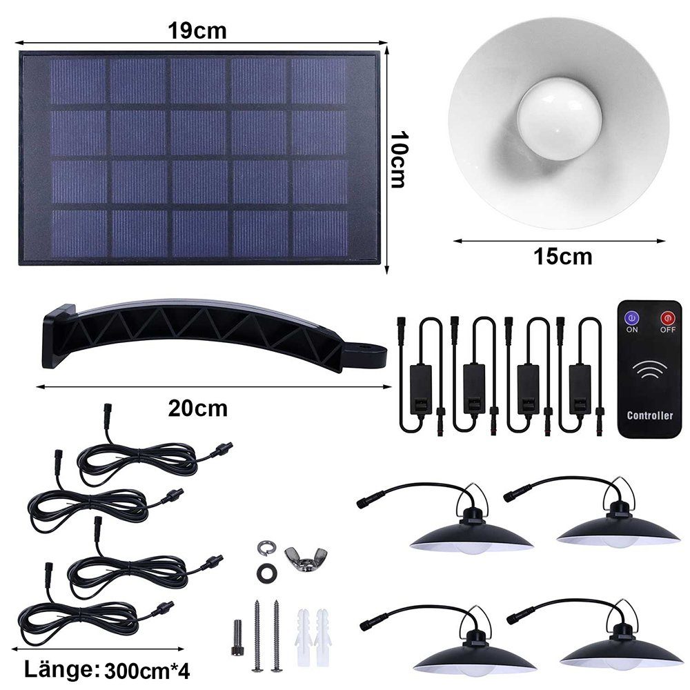 Rosnek LED Außen-Deckenleuchte 1/2/3/4 Kopf, Solar, günstig online kaufen