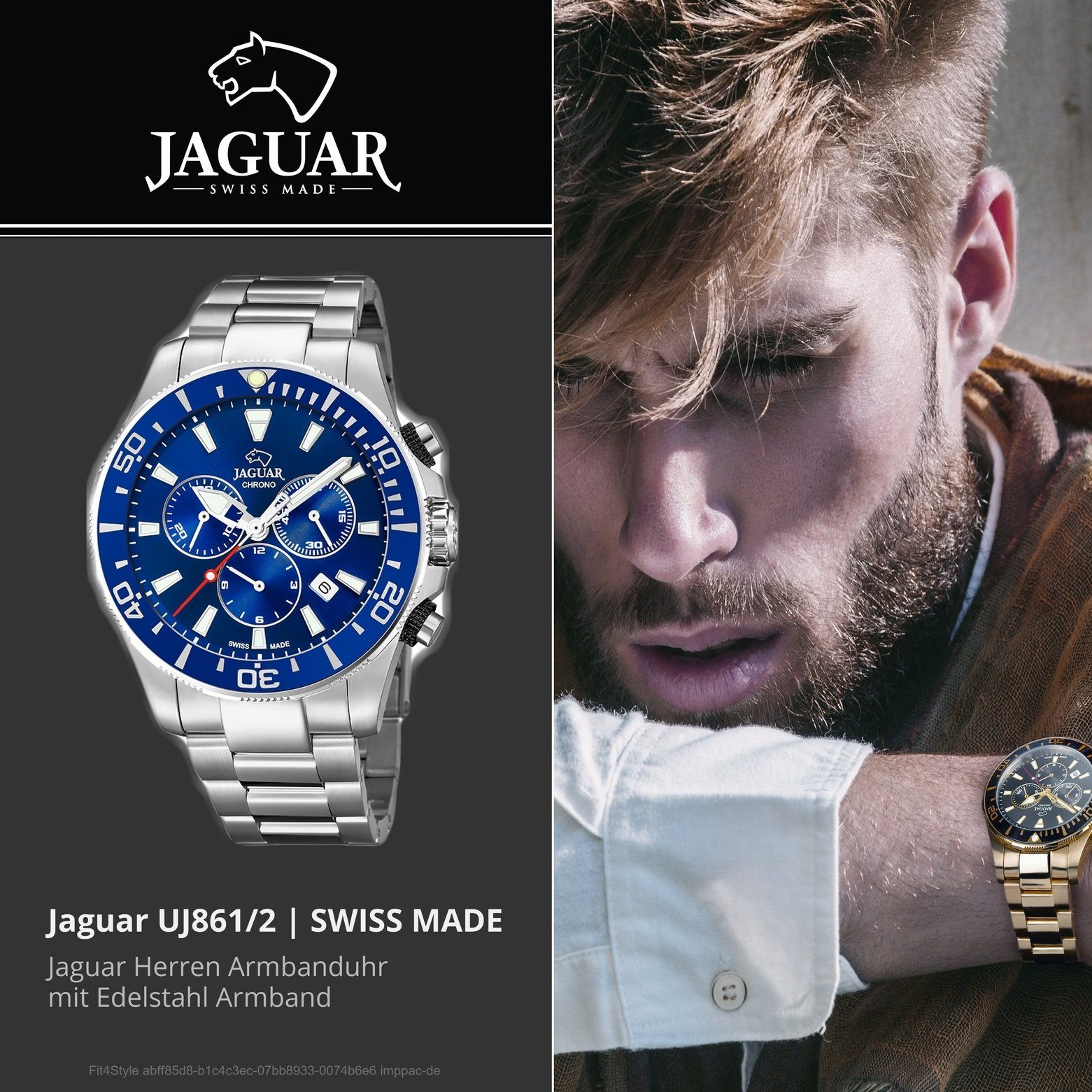 Jaguar Chronograph Executive Diver, J861/2, mit dezentraler Sekunde,  Leuchtzeiger