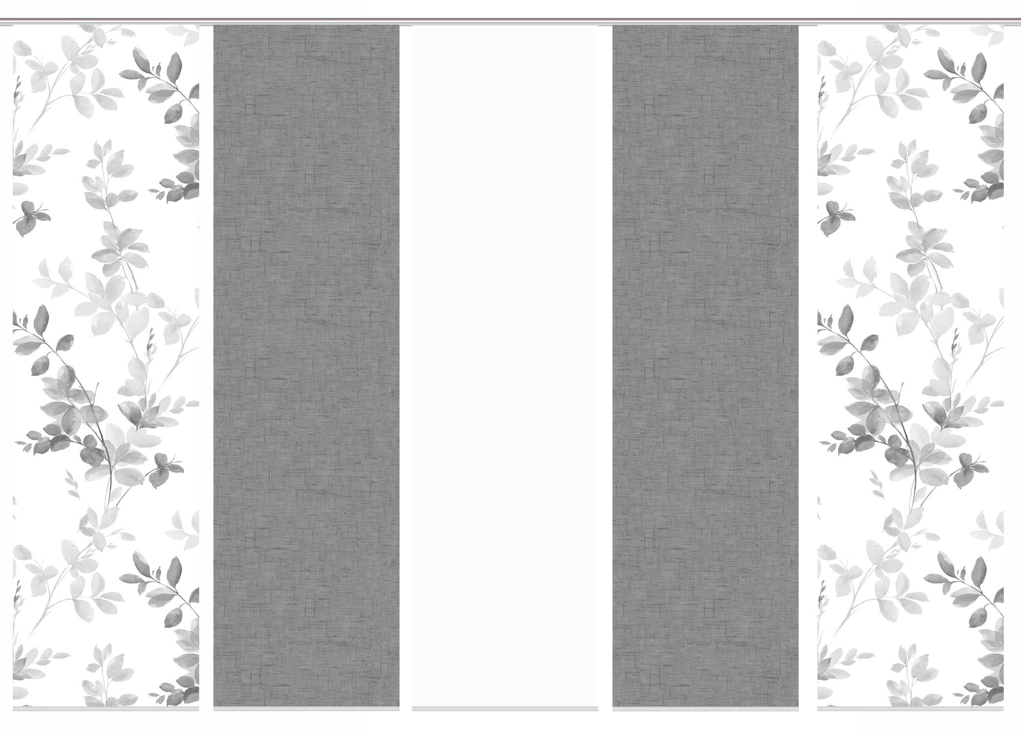 HOME WOHNIDEEN Schiebegardine 084646 Schiebegardine ALYA, halbtransparent, Ranken-Motiv 245x60 cm (1 St), Paneelwagen, halbtransparent, 100% Polyester – Bild 4 von 5