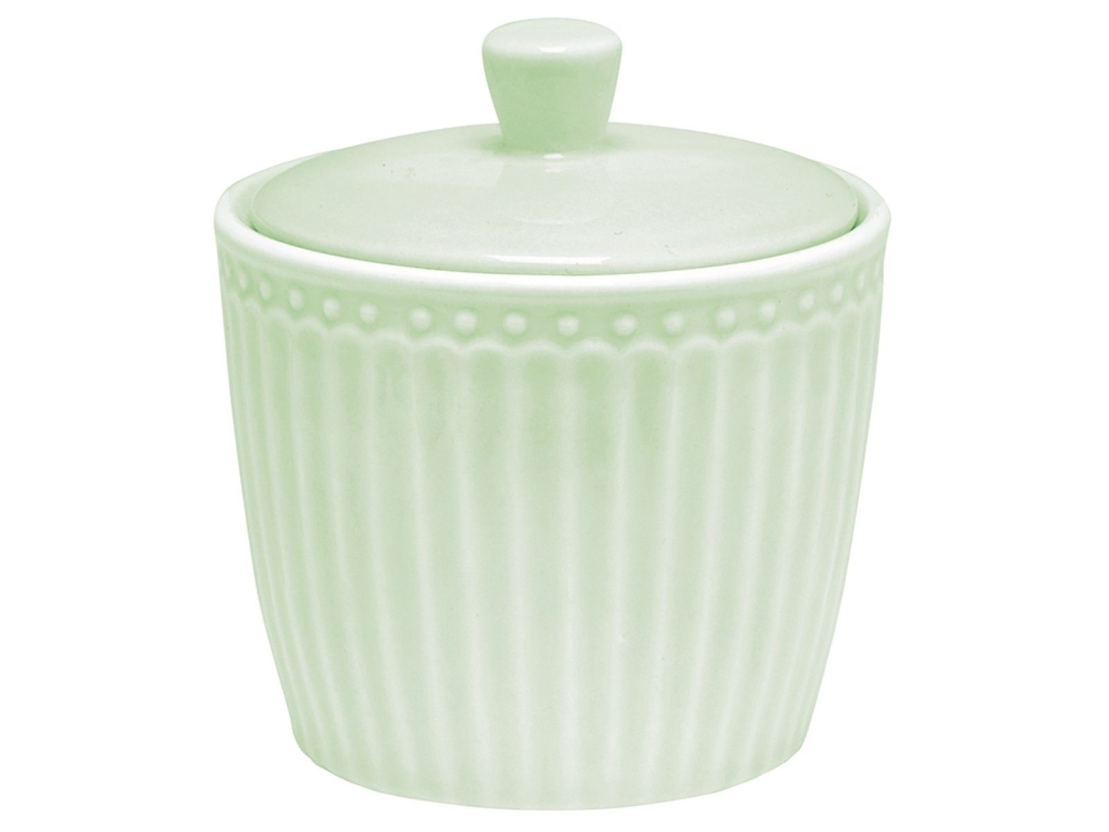 Greengate Zuckerdose Alice Zuckerdose pale green 10 cm, Steinzeug